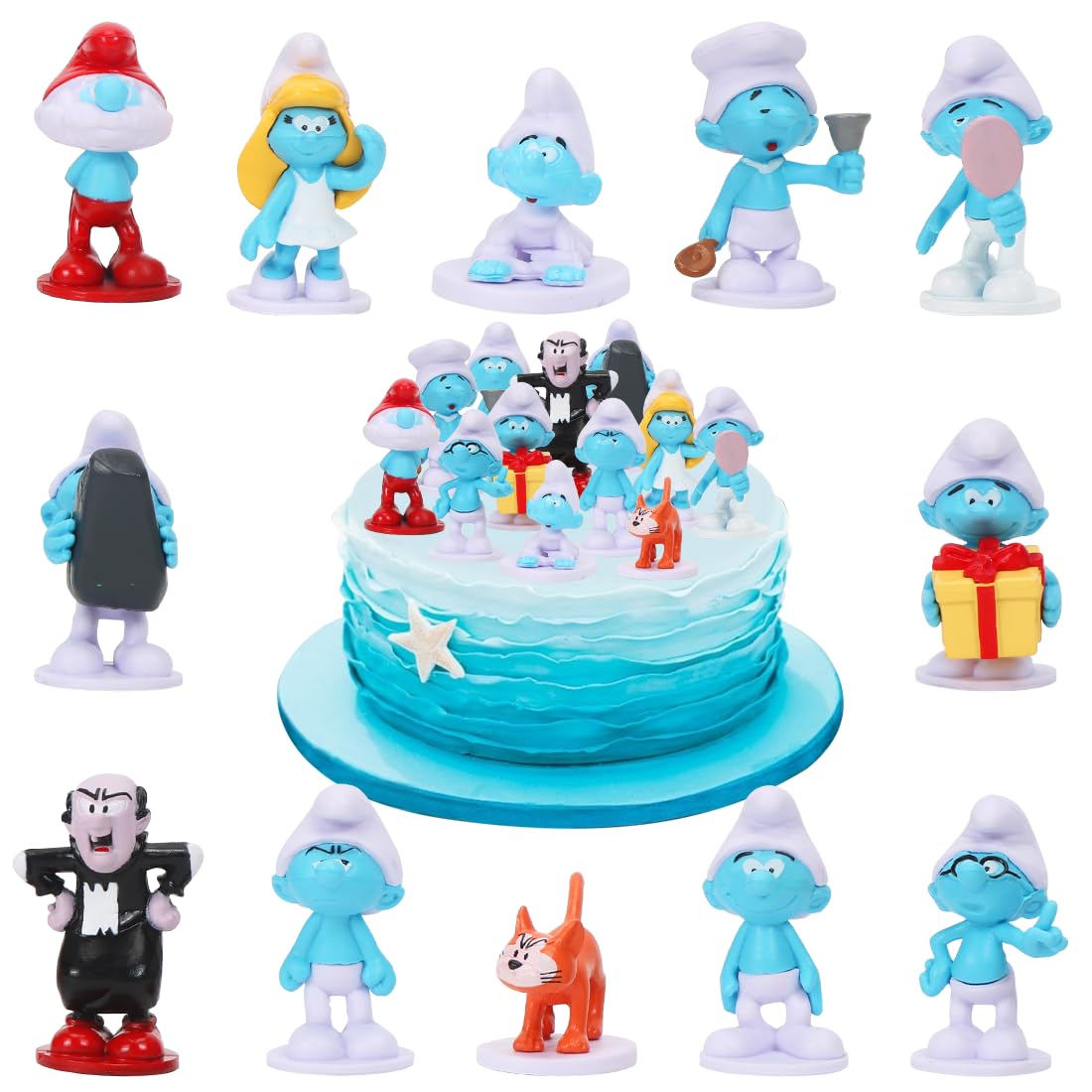 Mini Characters Set, 12 Pieces Cake Toppers, Cupcake Topper Figures Set of Figures, Cake Toppers, Mini Figurines Toys, Birthday Cake Decorations, Party Supplies for Children