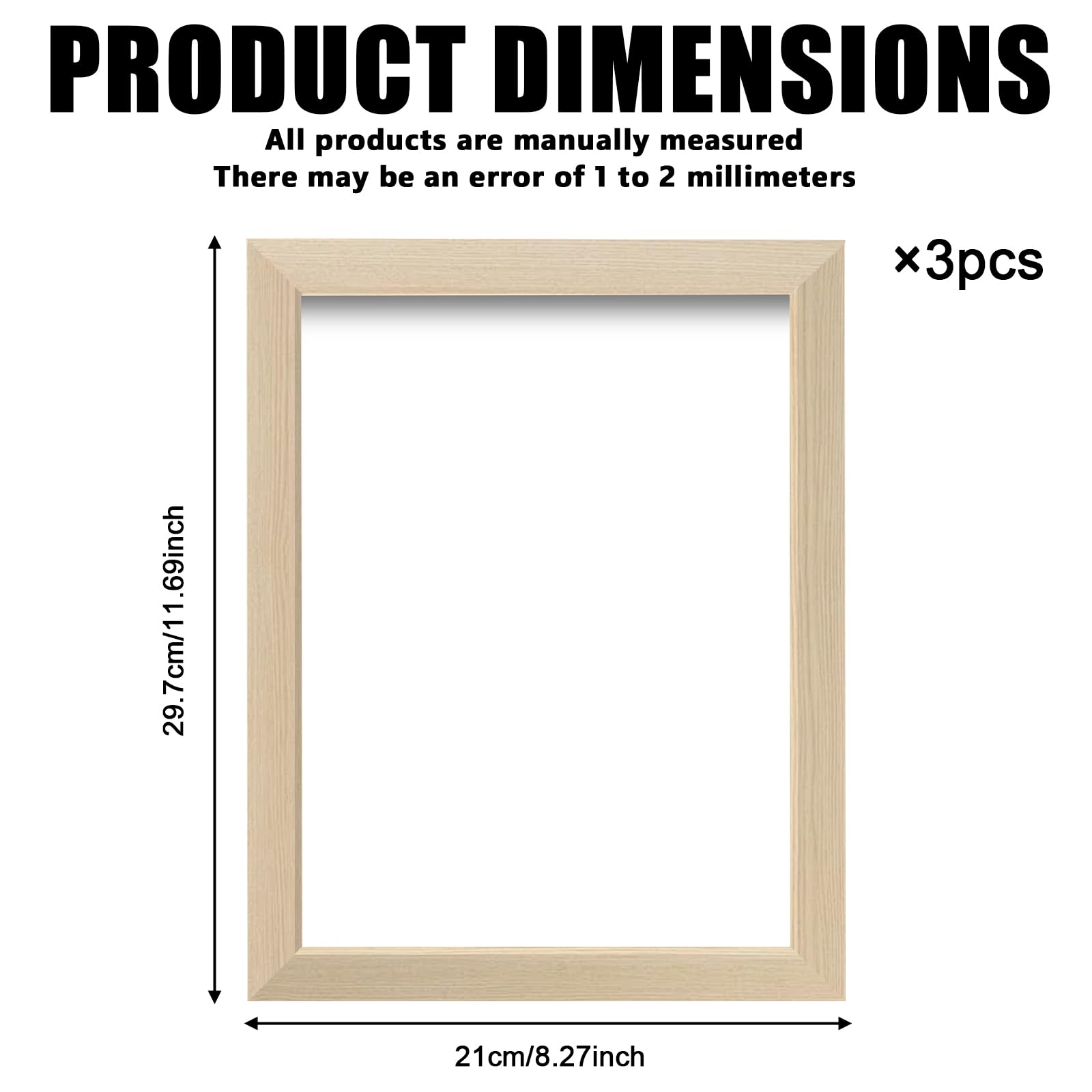 DR35 - Cornice portafoto in legno MDF da 99 x 56 cm (bianco