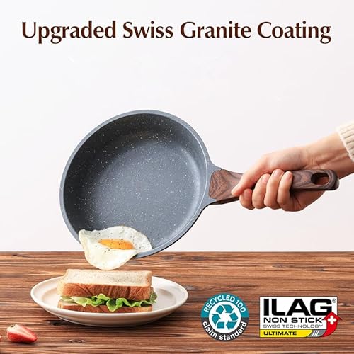 image for SENSARTE Nonstick Frying Pan Skillet with Lid, Omelet Pan with Cover, 