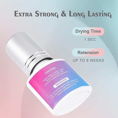 Miniatura 2 de DF - Pegamento de extensión de pestañas pegamento de pestañas extra potente para extensiones de pestañas tiempo de secado de 1 segundoretención de 8