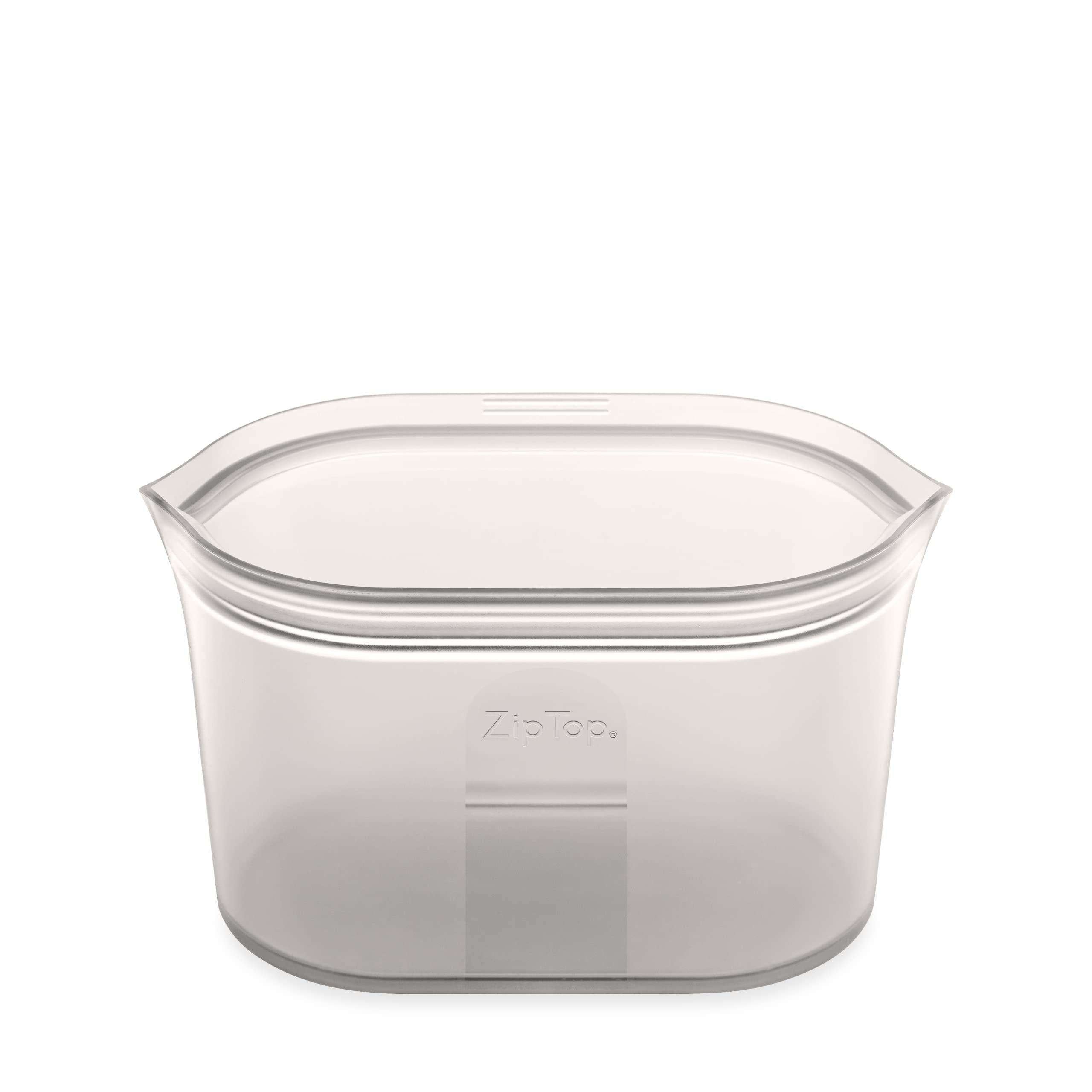 Zip Top Reusable Food Storage Bags | Large Dish [Gray] | Silicone Meal Prep Container | Microwave, Dishwasher and Freezer Safe | Made in the USA