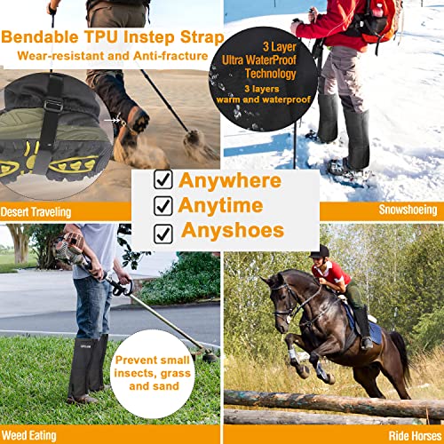 image for QTECLOR Leg Gaiters Waterproof Snow Boot Gaiters for Snowshoeing, Hiki