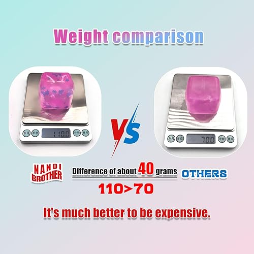 Miniatura 2 de Pelotas de hielo con copos de nieve en el interior, paquete de 4 (azul, verde, rosa, morado) - Juguetes sensoriales antiestrés para apretar y