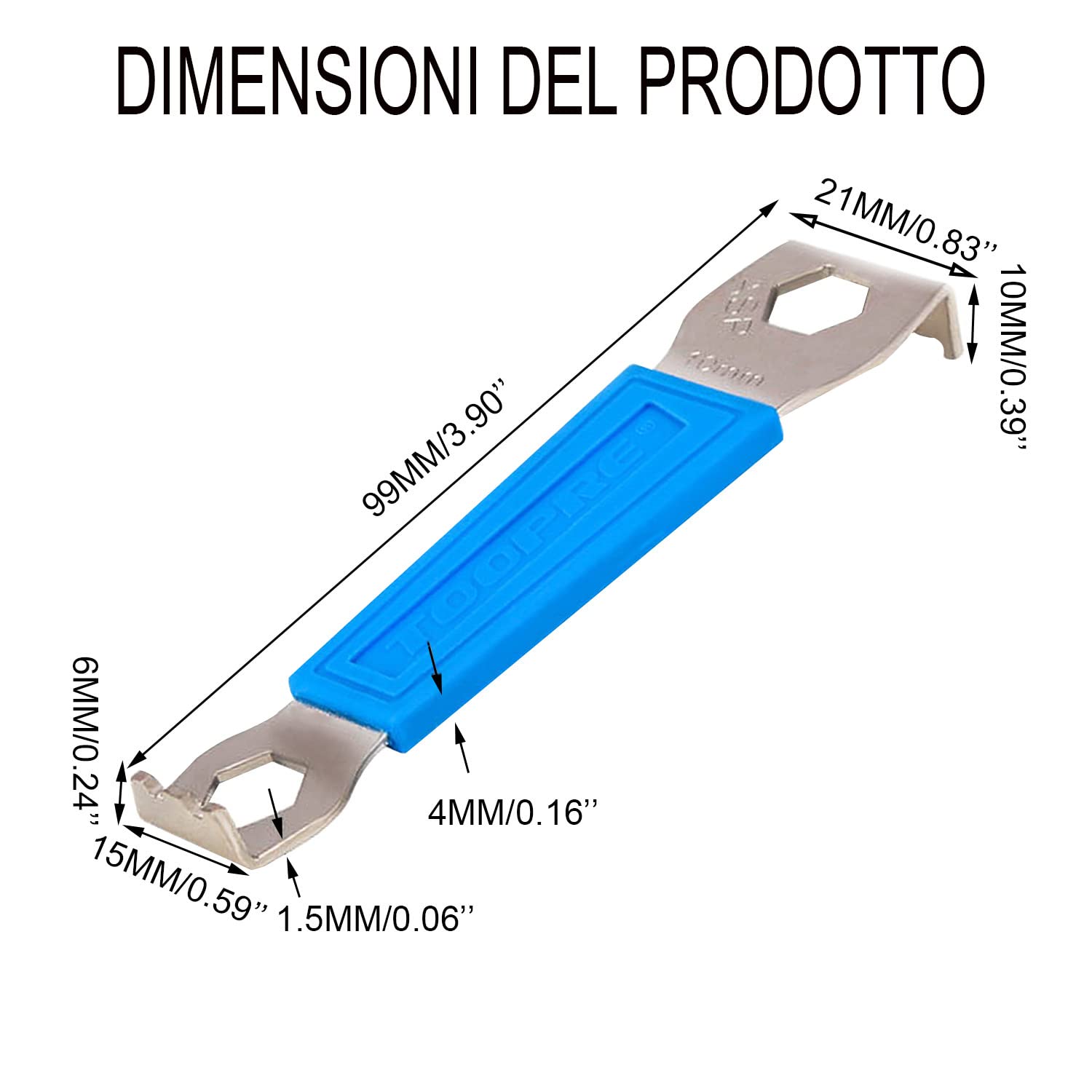 Chiave Per Pedali E Movimento Centrale Bici - Doppia Testa 30/32/36/40mm, In Acciaio Antiruggine - Foto 6