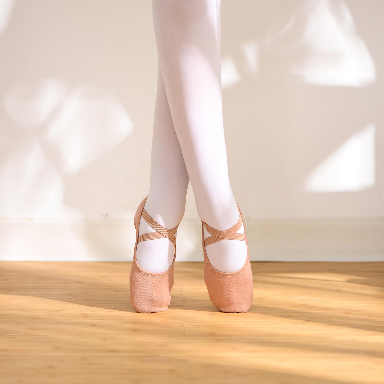 Uniuni Zapatillas Ballet Niña Elástica Zapatos Ballet Suela Cuero Dividido
