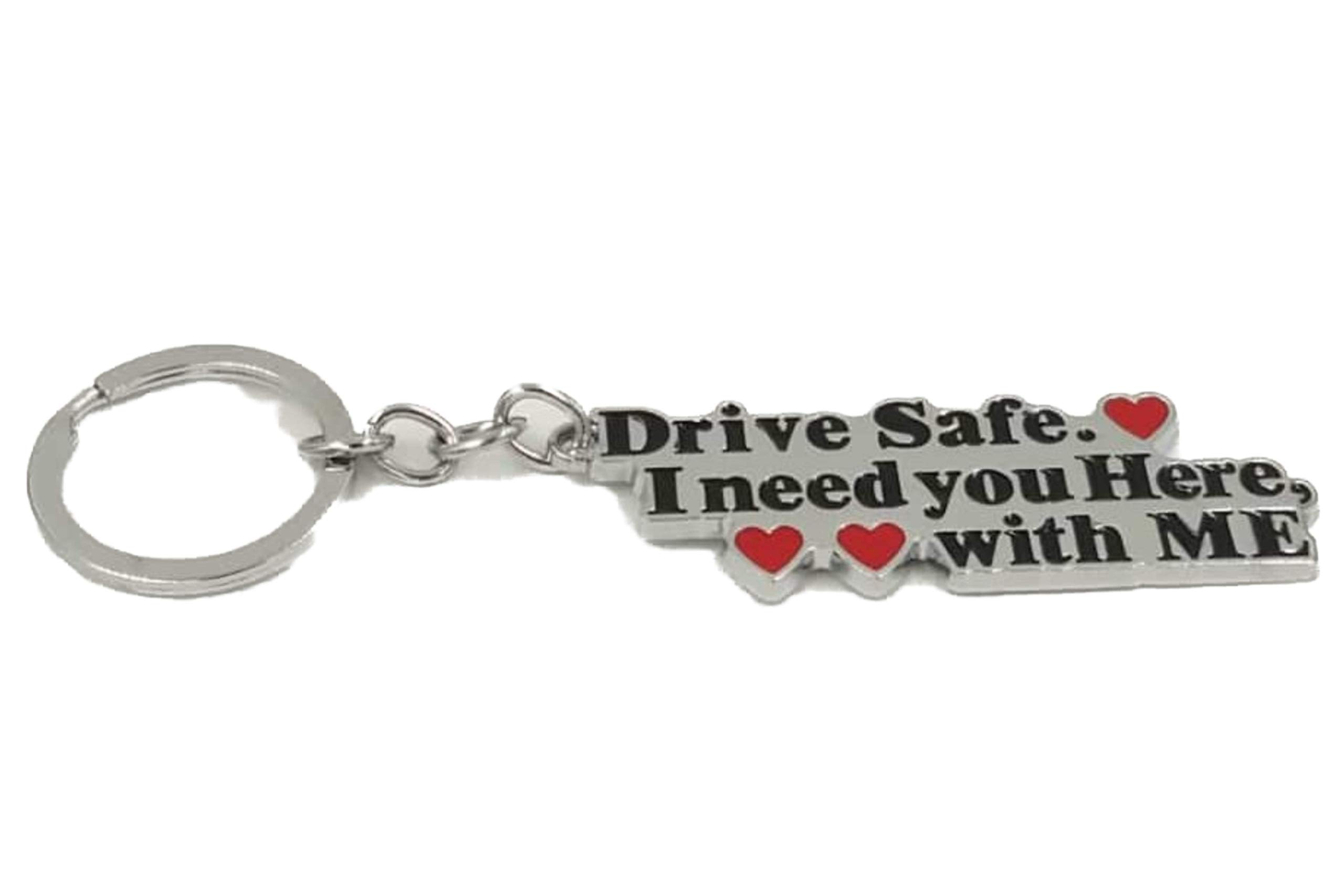 AEROSTARK Drive Safe Metal Keychain | Perfect Birthday, Anniversary, Valentine Gift for husband Men Boyfriend
