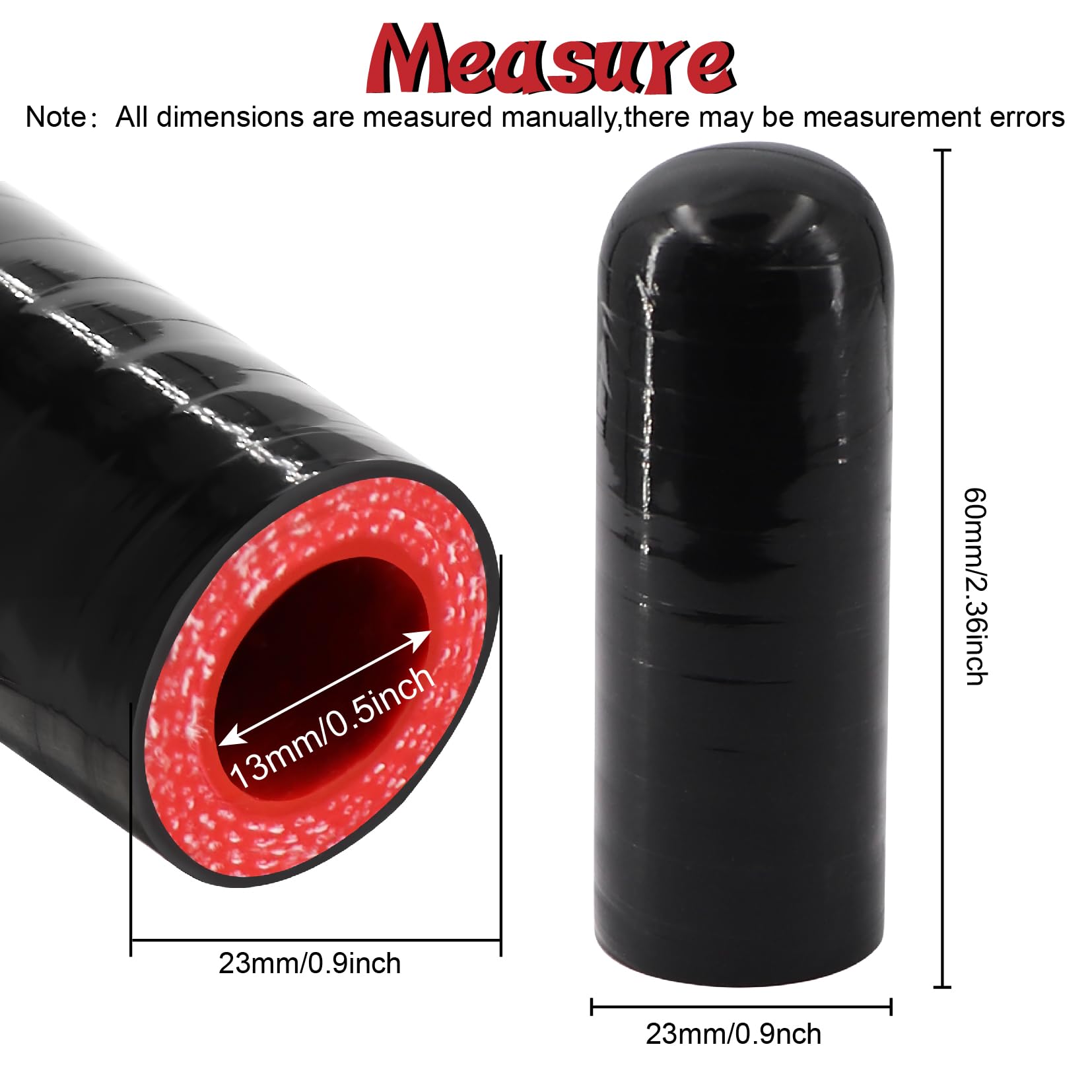 2Pcs 4-Ply Reinforced Silicone Hose Cap ID1 Inch(25mm) Hose End Plug For Turbo Bypass Valve/Vacuum/Fix Leak/Throttle Body Water Port/Heater Core/Coolant Heater Bypass Vacuum Water Port - View #4