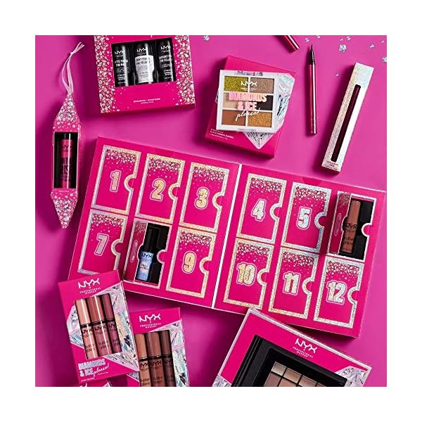 NYX PROFESSIONAL MAKEUP Gift Set, Diamonds & Ice Shadow And Liner Set - Matte Liquid Eyeliner + Ultimate Shadow Palette - Warm Neutrals