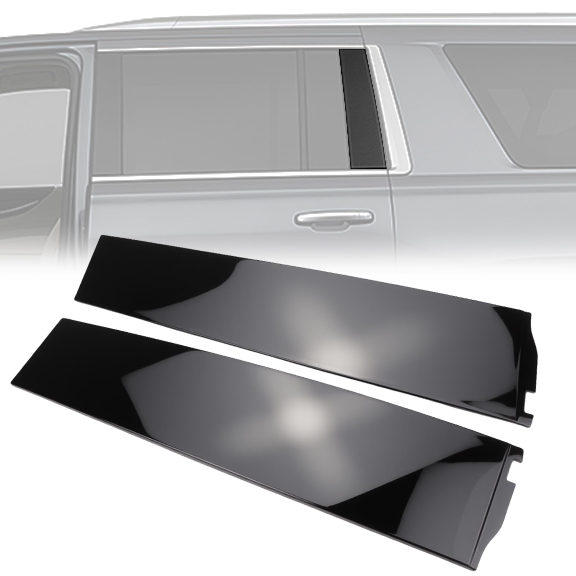 Door Pillar Trim Molding Window Trim Cover fit for Cadillac Escalade ESV Chevrolet Chevy Suburban 3500HD GMC Yukon XL 2015 2016 2017 2018 2019 2020, Rear Side of Rear Door 926-247 926-248