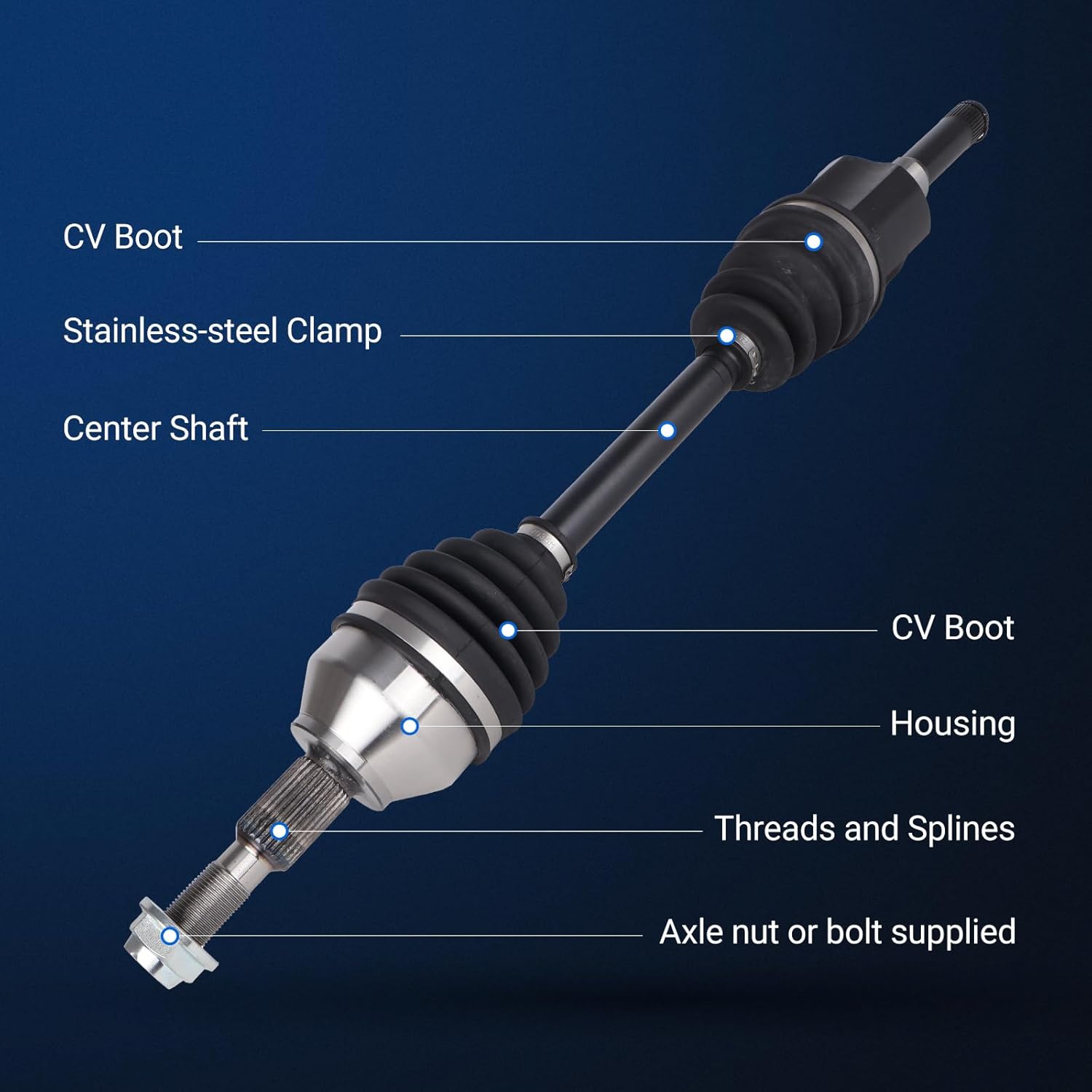 Autoround 662313 CV Axle Shaft Assembly Compatible with Ford Fusion 2013-2020 & Lincoln MKZ 2013-2016, Front Left Driver Side