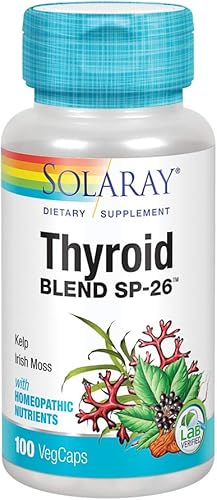 SOLARAY Mezcla de tiroides SP-26 Mezcla de hierbas con nutrientes de sal celular para ayudar a apoyar la función saludable de la tiroides, sin OMG,