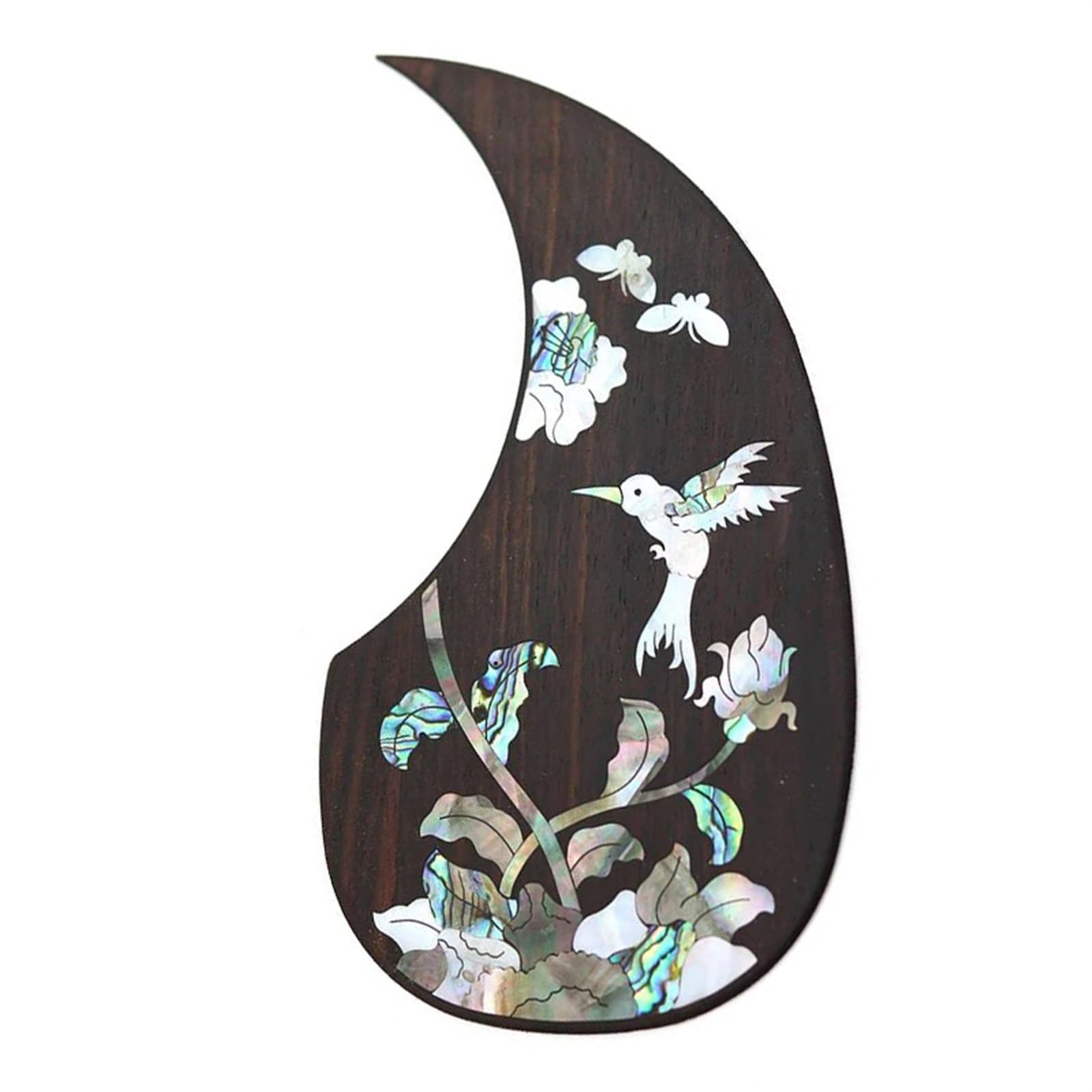 Pickguard Pour Guitare Acoustique - En Palissandre Incrusté De Coquillages, Autocollant, Décoratif Et Protecteur - Tailles 38" à 41"