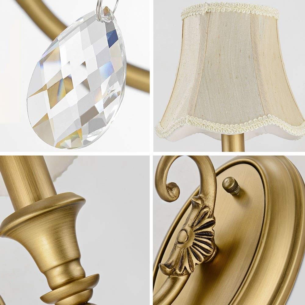 Lámpara de Pared Americana Creativa de Metal de Hierro Retro, Lámpara Dere Pura Lámpara Dere, Lámpara de Cristal de Cristal, Dormitorio Colgante de la Sala de Estar Luz de Pared E27 Interior Flex