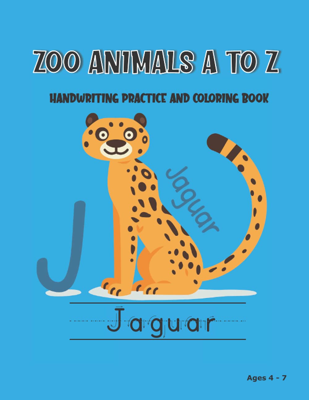 Zoo Animals A to Z Handwriting Practice and Coloring Book: Alphabet and Letter Tracing Book