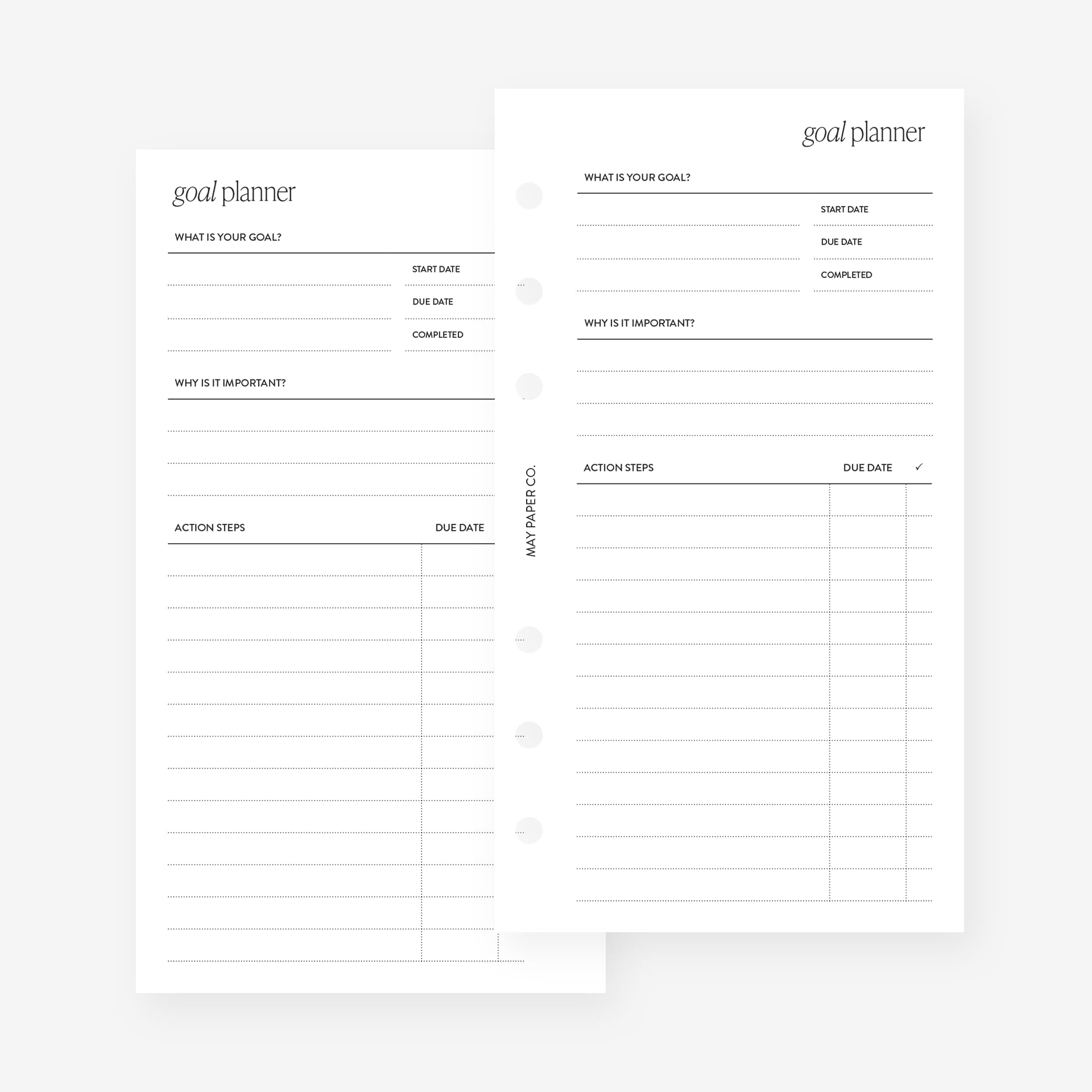 Inserto per agenda per obiettivi personali Filofax Personal, LV MM 6 anelli agenda, 3,75 x 6,75