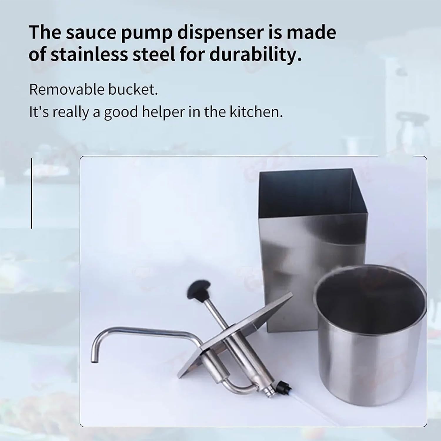 Pompa per condimenti in acciaio inossidabile, 4 L x 3, dispenser commerciale per salse, quantitativo standard a rimbalzo rapido per ketchup, condimenti, crema spalmabile al cioccolato, marmellata