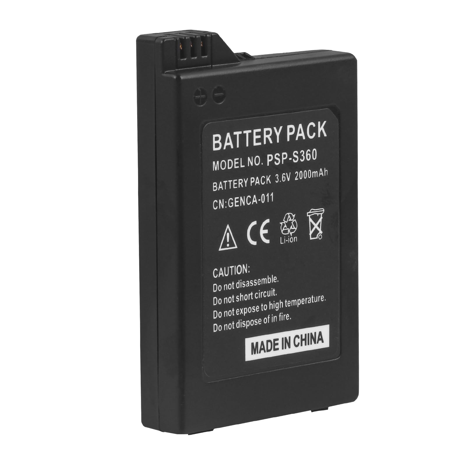 Batterie pour PSP 2000 PSP 3000, 2000 mAh 3,6 V, lithium-ion de rechange, compatible avec Sony PSP 2000 PSP 3000 PSP-S110, avec câble de charge, (pas pour PSP 1000)