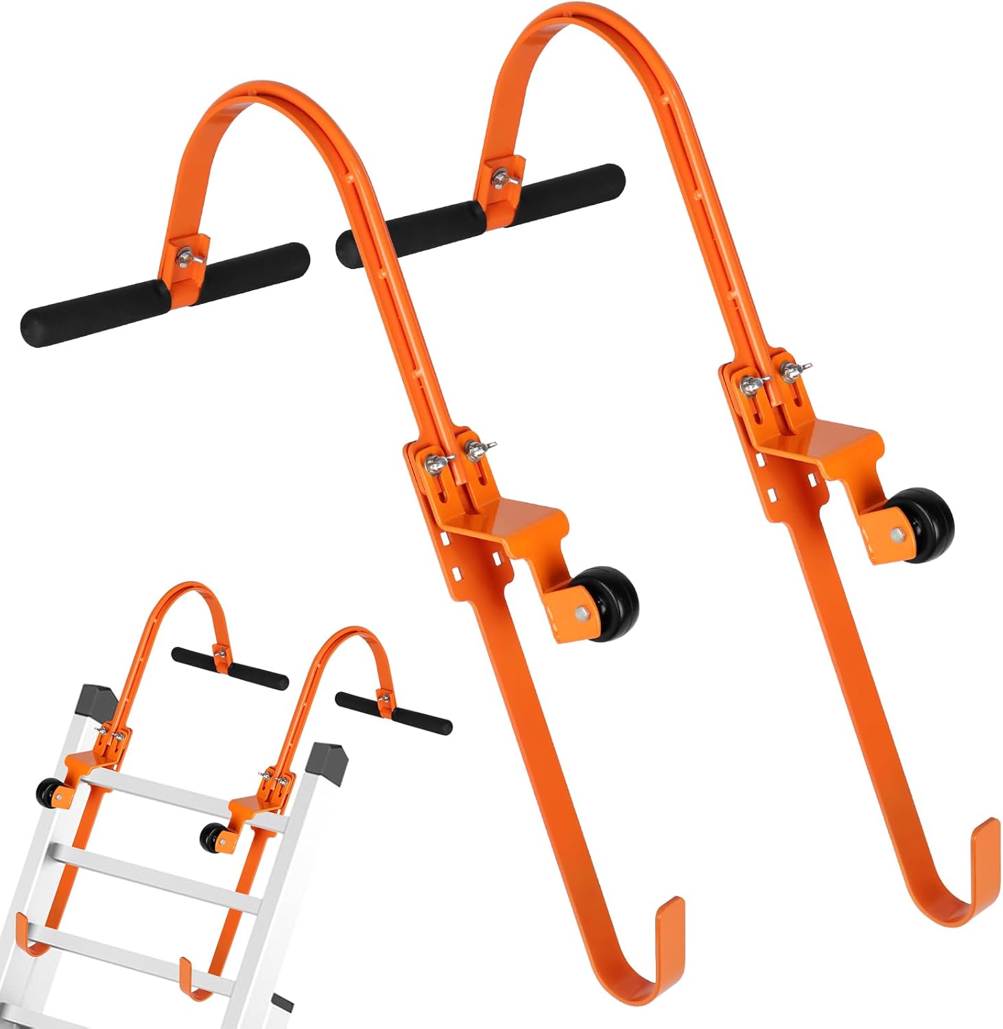2 Pack Ladder Roof Hook with Rubber Grip TBar,Heavy Duty Roof Ladder