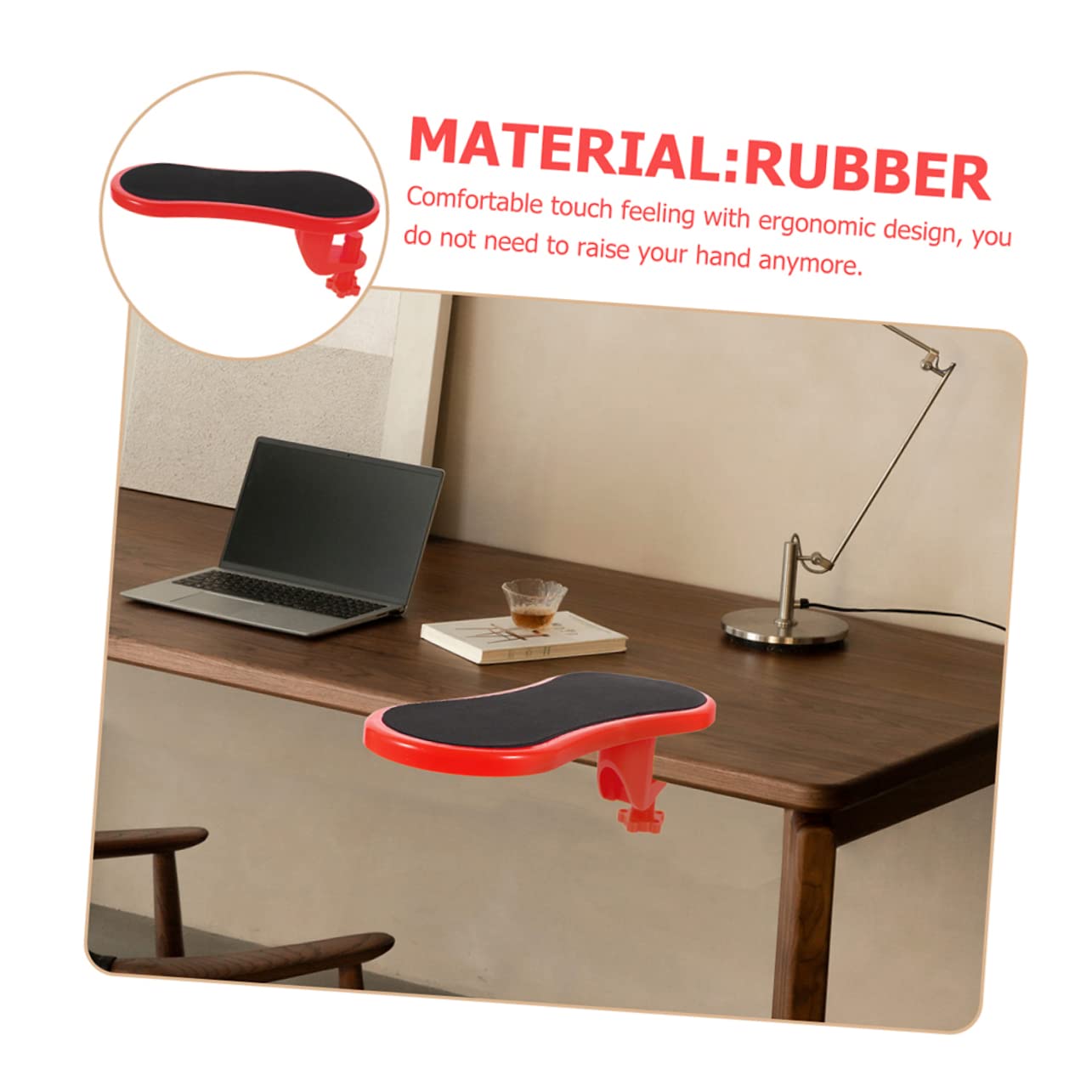 Hemobllo 2pz Poggiapolsi Ergonomico per Ufficio Rosso in Gomma e Cotone Supporto per Polso e Gomito, Design Leggero per Scrivania e Viaggi di Lavoro