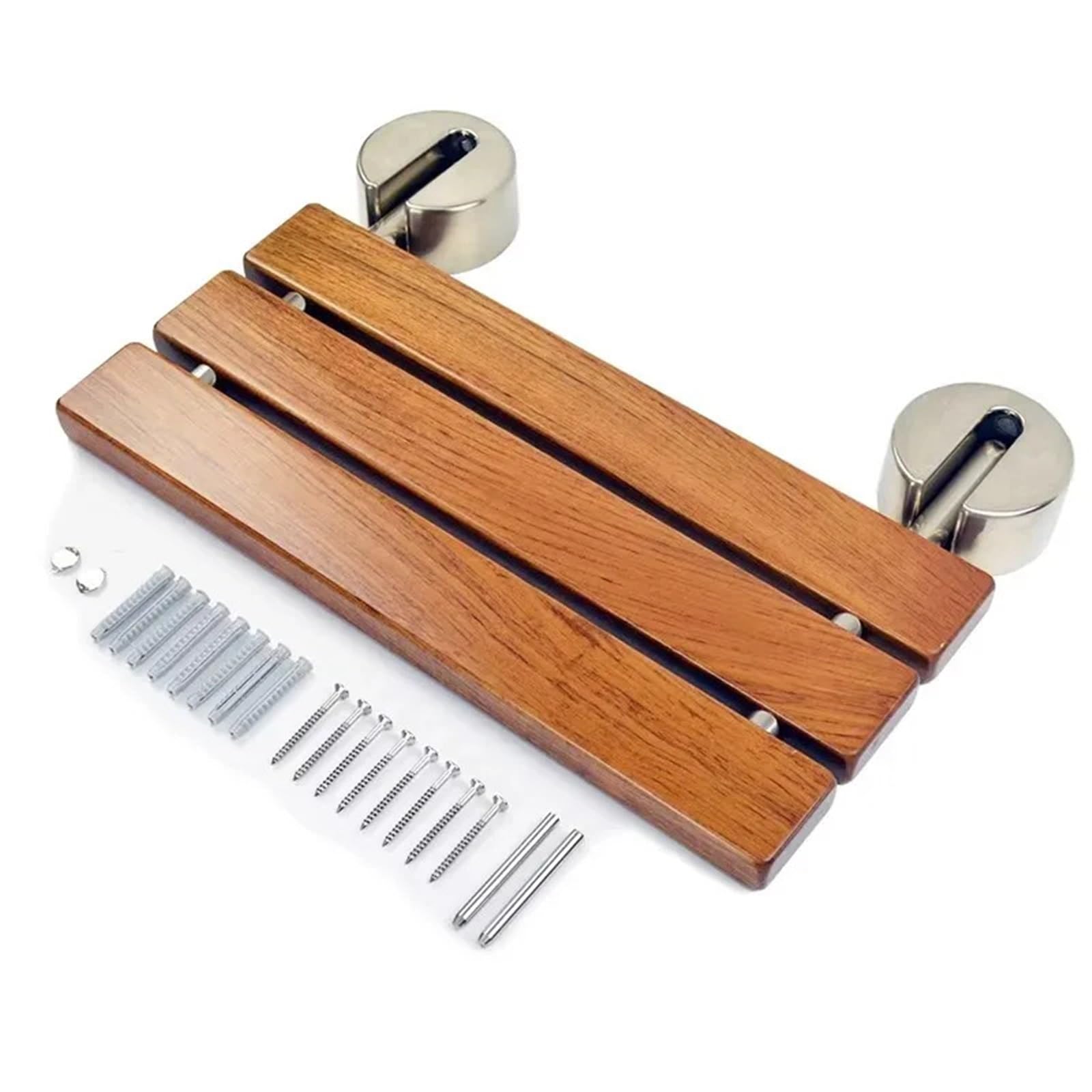 Asiento Ducha Pared Montada Silla de Ducha Plegable montada en la Pared | Asientos fabricados en madera y acero inoxidable.