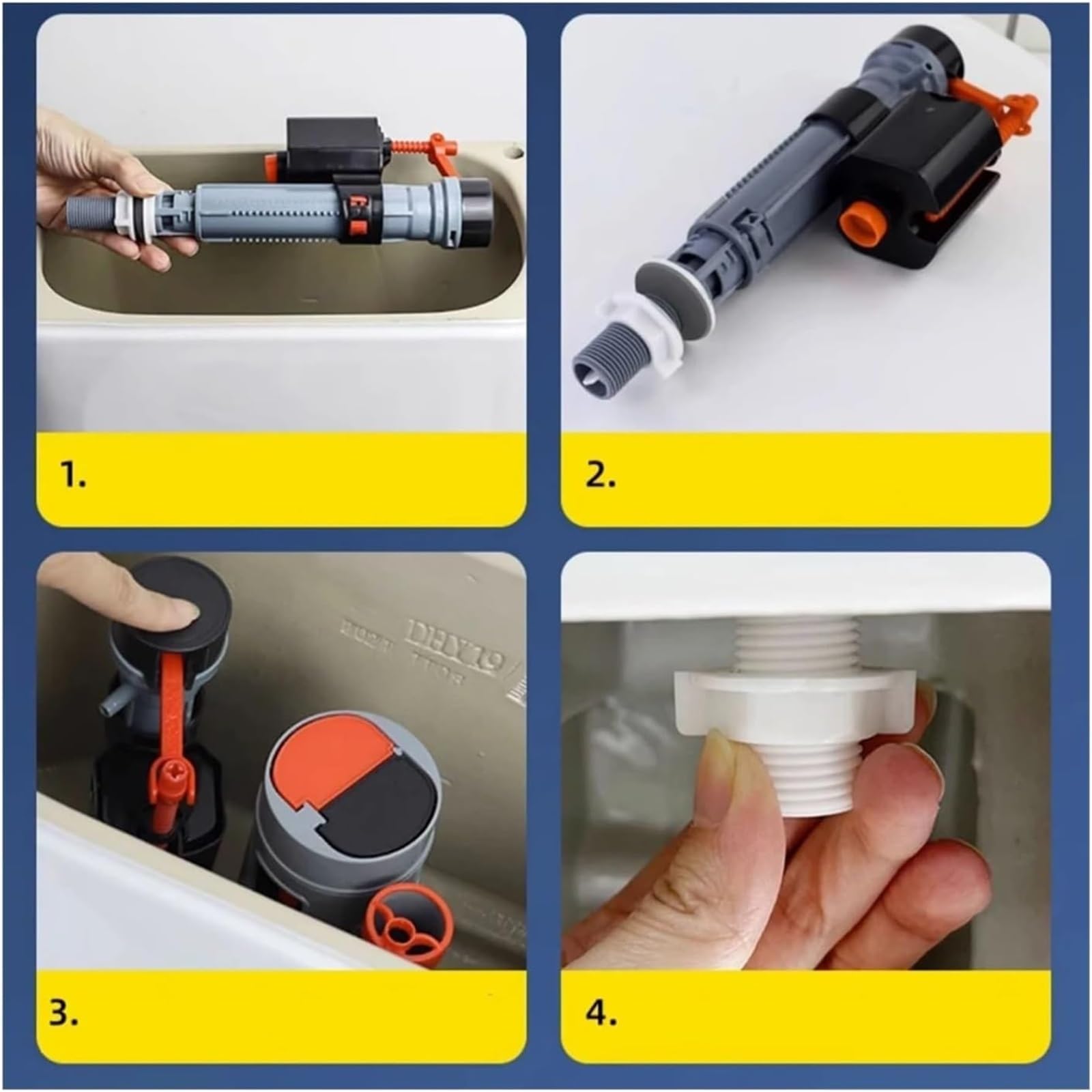 Piezas de Tanque de Inodoro Cisterna Válvula de llenado Botón de Descarga, 1 Pieza Longitud de Entrada de Agua Retráctil General Una Pieza Accesorios divididos(29-35cm Kit)