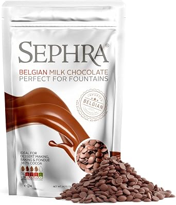 Sephra Milk Belgian Couverture Chocolate Callets 907g   Fountain Ready