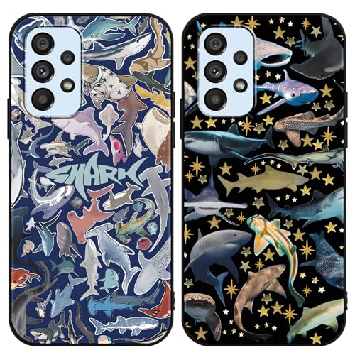 Phoona 2 Packs Shark Star Pattern Phone Case for Samsung Galaxy A53 5G 6,5", Cute Aesthetic Design Print Funda with TPU Slim Liquid Silicone Protection Shockproof Soft Cover for Women Girls Phoona 2 Packs Shark Star Pattern Phone Case for Samsung Galaxy A53 5G 6,5", Cute Aesthetic Design Print Funda with TPU Slim Liquid Silicone Protection Shockproof Soft Cover for Women Girls