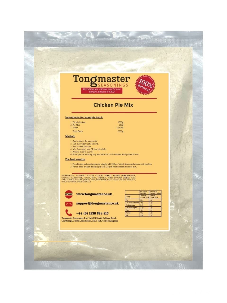 Creamy Chicken Pie Seasoning Mix - 250g (100g Serves 4)