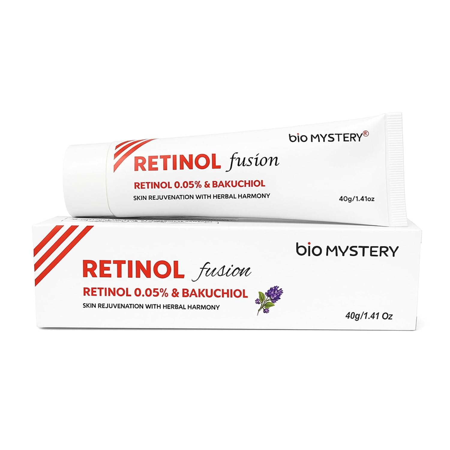 Retinol 0.05 Fusion Cream With Bakuchiol Vitamin A Fine Lines, Sun Spots, Anti-Aging (40 Gram / 1.41 Oz)