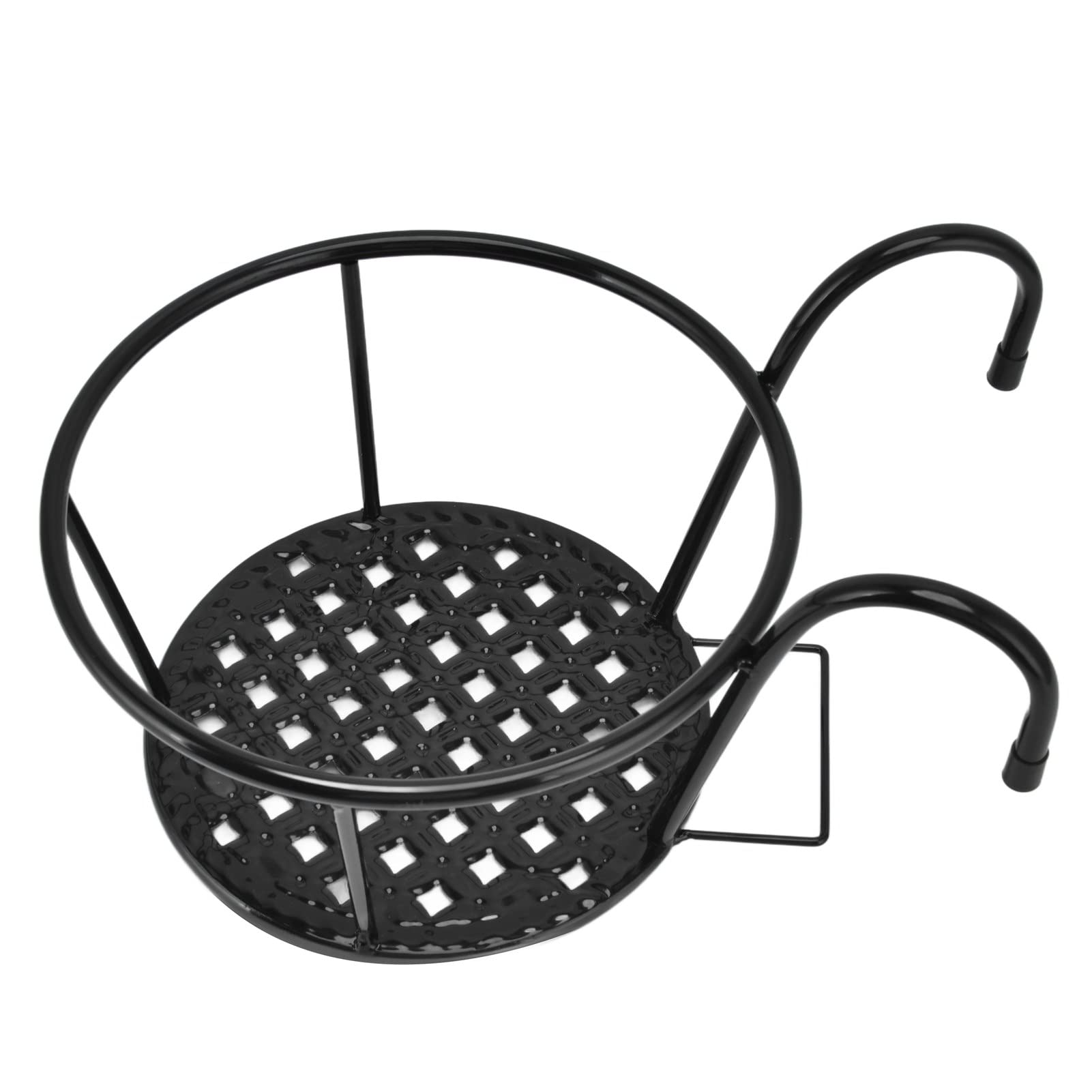 KENANLAN Lot de 2 pots de fleurs à suspendre en fer pour plantes en pot, support de pot de fleurs, support en métal pour intérieur et extérieur pour terrasse, balcon, porche
