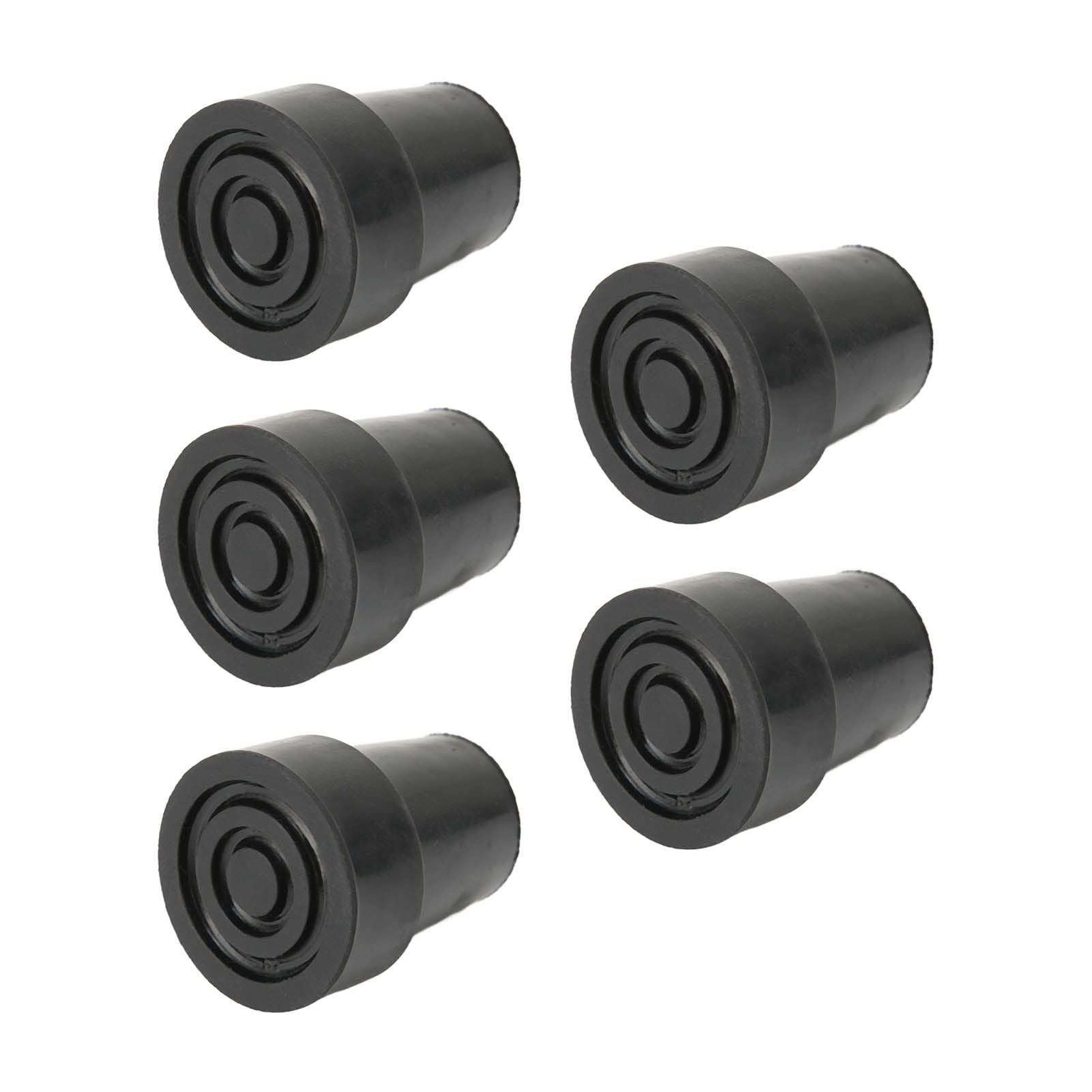 Walking Cane Tips, Rubber Cane Tips 5pcs Crutch Tip Professional Rubber Replacement Walking Stick Cane Tip Accessory Crutch Tips Black 0.7 Inch