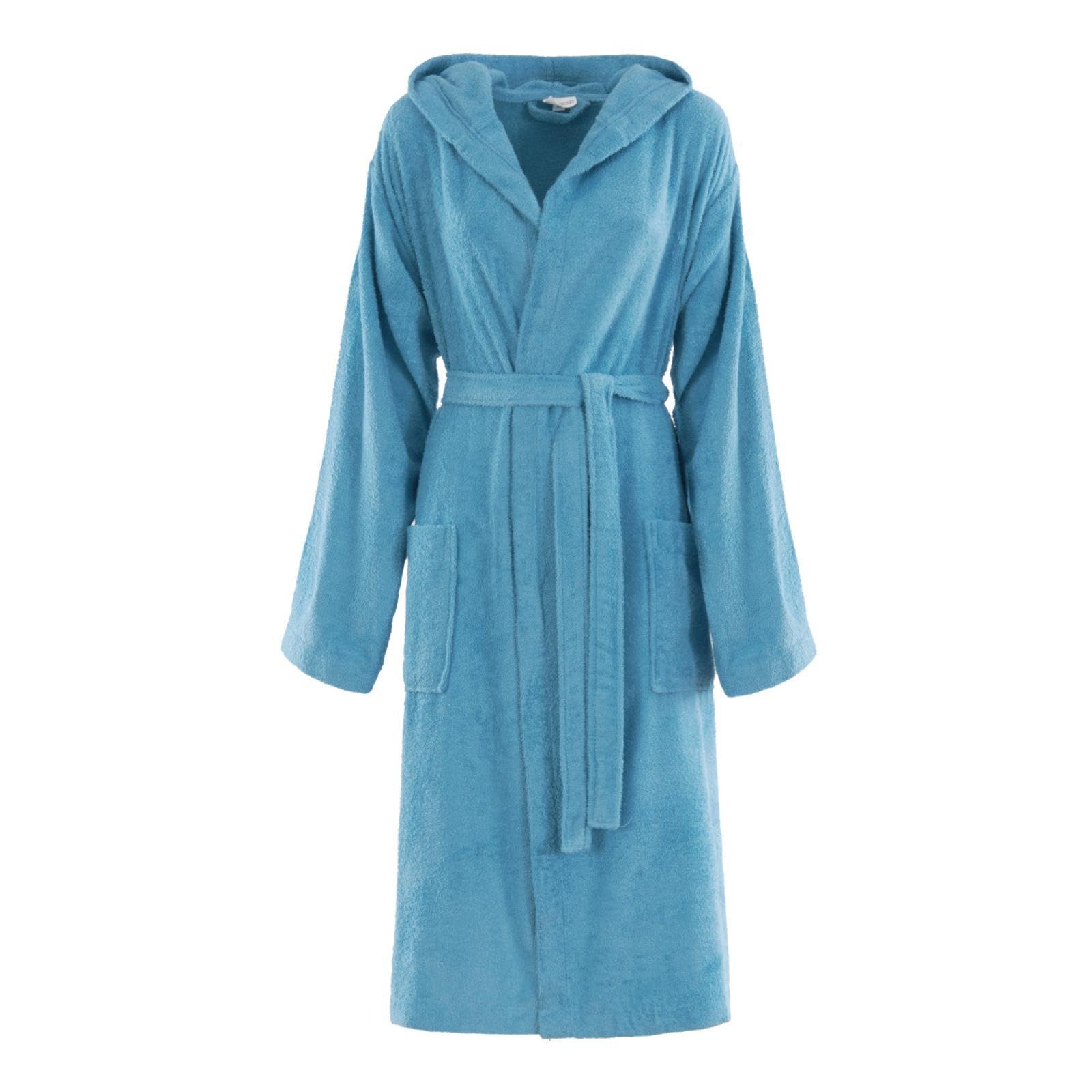 Accappatoio Uomo Donna in microspugna 100% cotone 260 grammi con cappuccio e tasche Journey (IT, Testo, XXL, Regular, Regular, 6-Turchese)