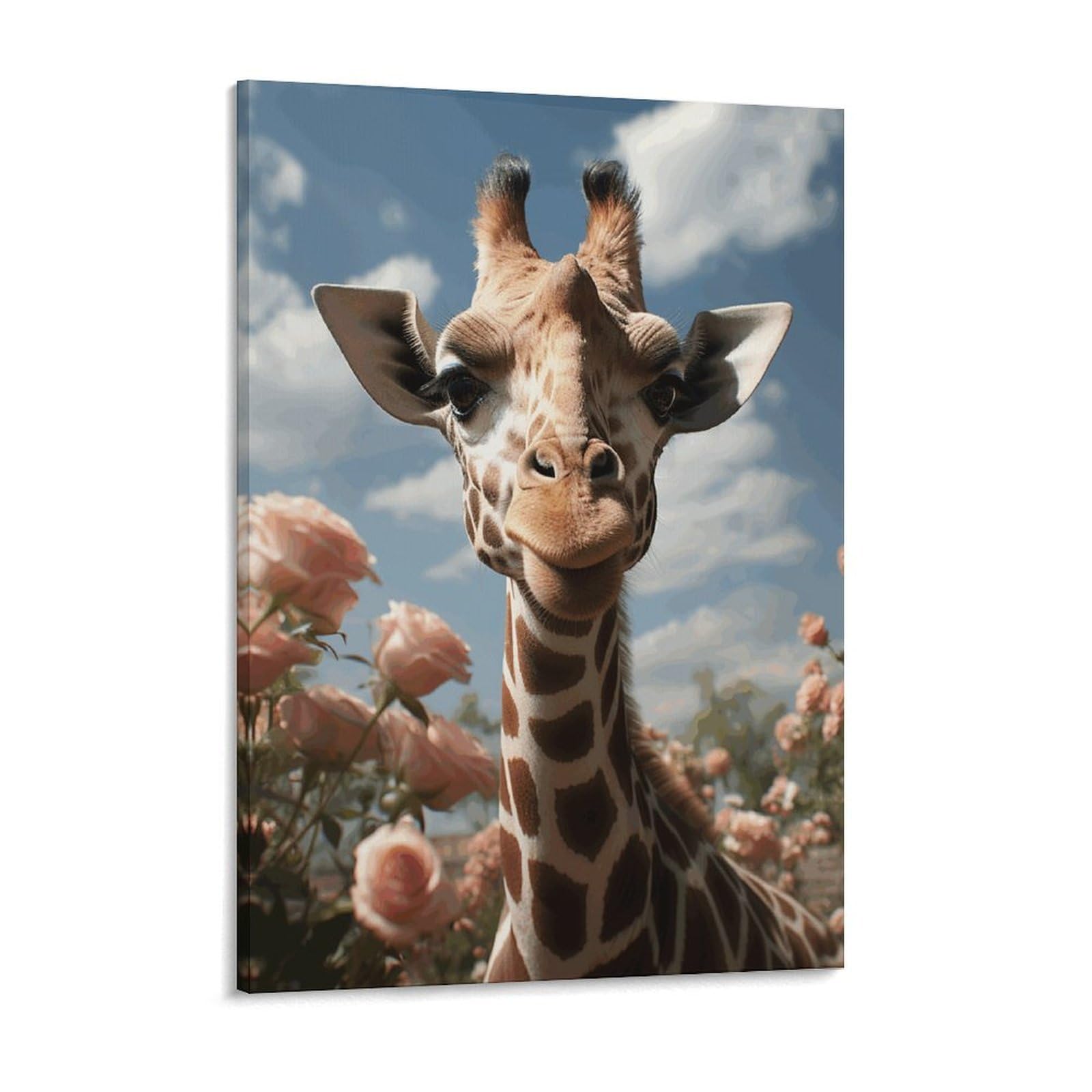 Beautiful Giraffe Canvas Wall Art for Bedroom 18x24inch Canvas Prints Artwork for Walls Modern Picture Artwork Painting for Living Room Aesthetic Wall Paintings for Bathroom Kitchen Office De