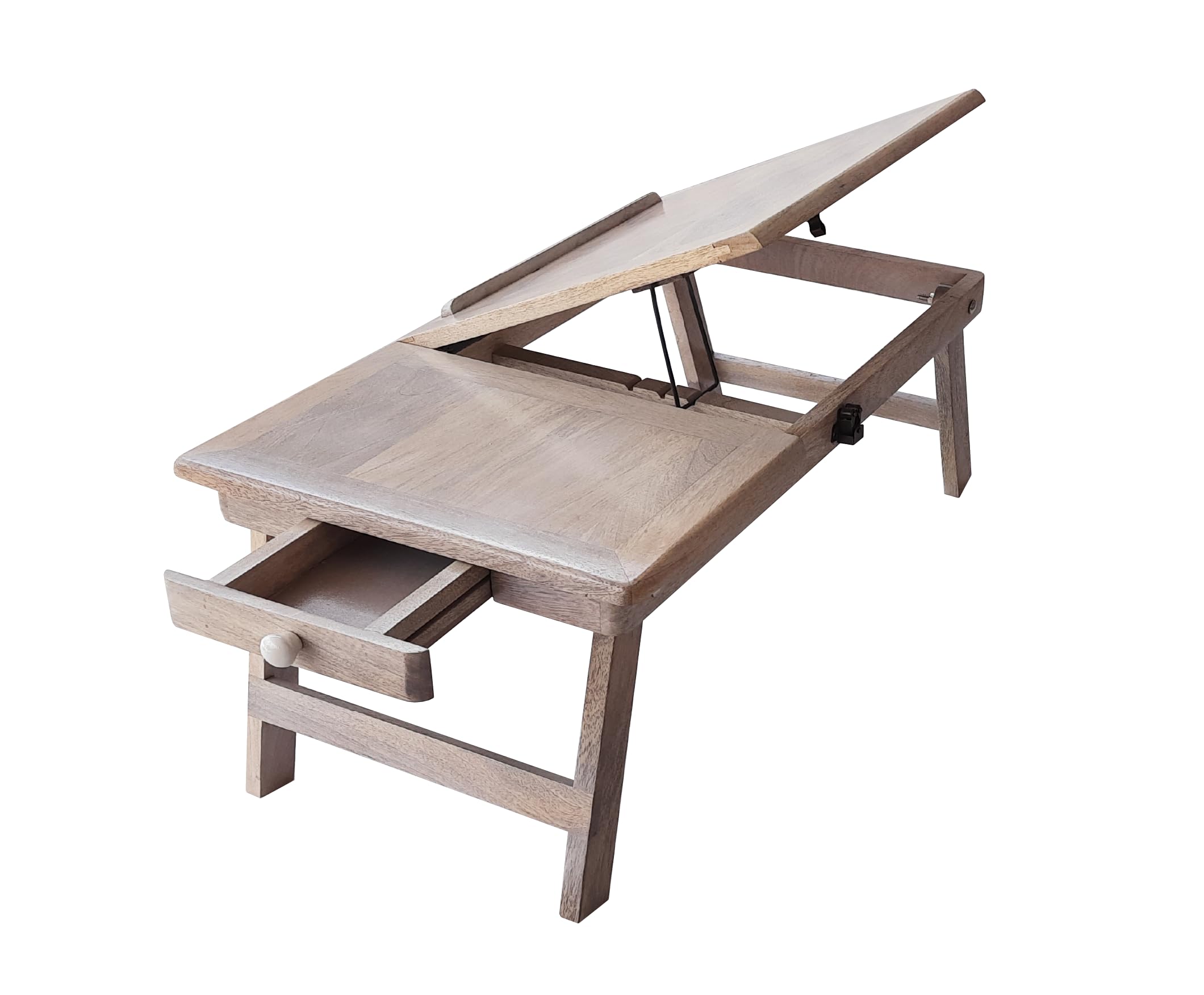 Badiwal Interio Multipurpose Solid Mango Wood Adjustable and Foldable Design Laptop Table/ Lapdesk, Kids Study Table of Large Working Area for Home,(24"x13") (Egg White) (B0B4BM7C5F) Amazon Price History, Amazon Price Tracker