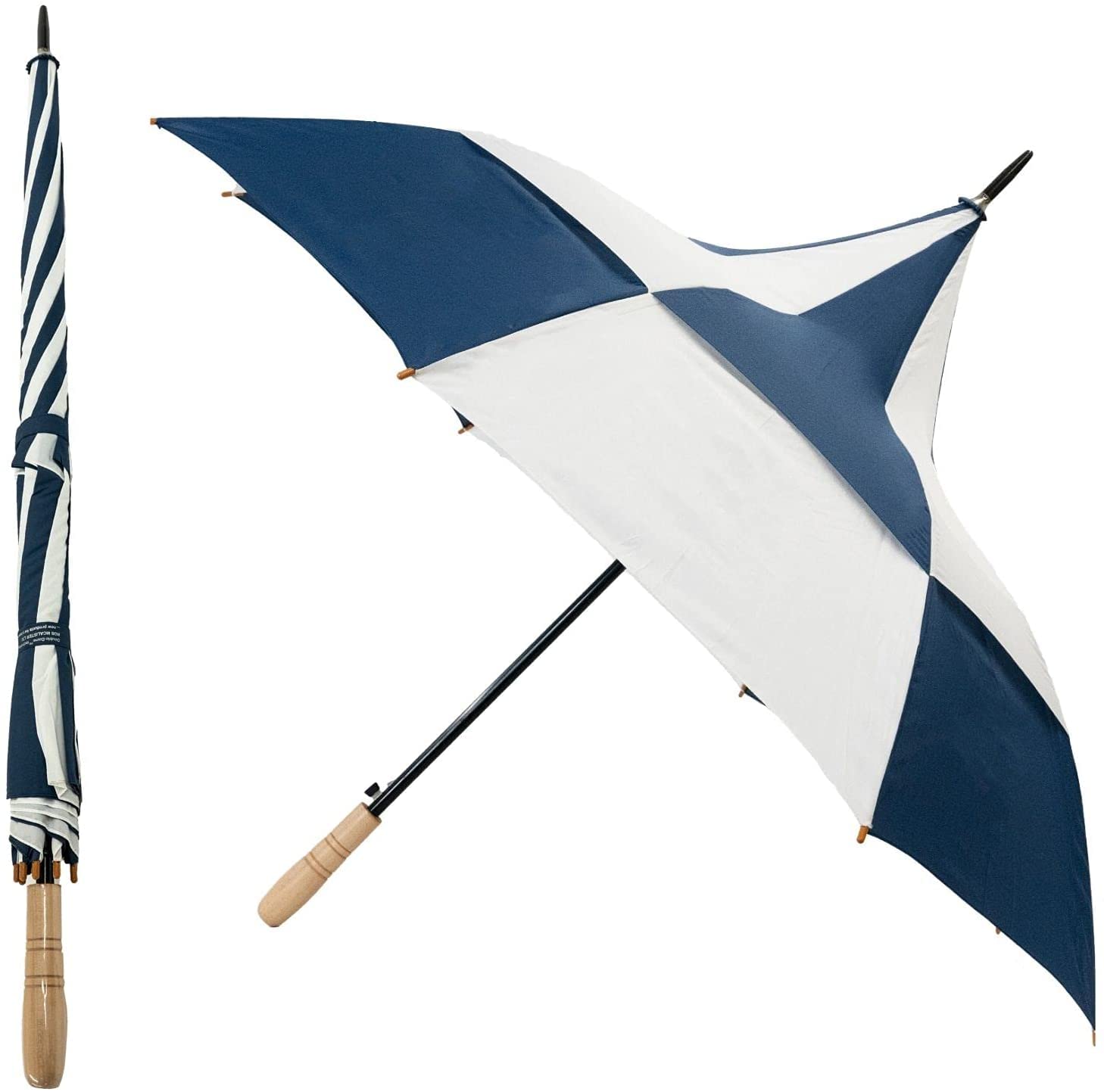 Big Top Blue and White Umbrella, Lightweight, Windproof Pagoda Style Umbrella | Vented Golfing Brolly | Wind Resistant Automatic Opening Umbrella | Walking Style Rainproof Parasol
