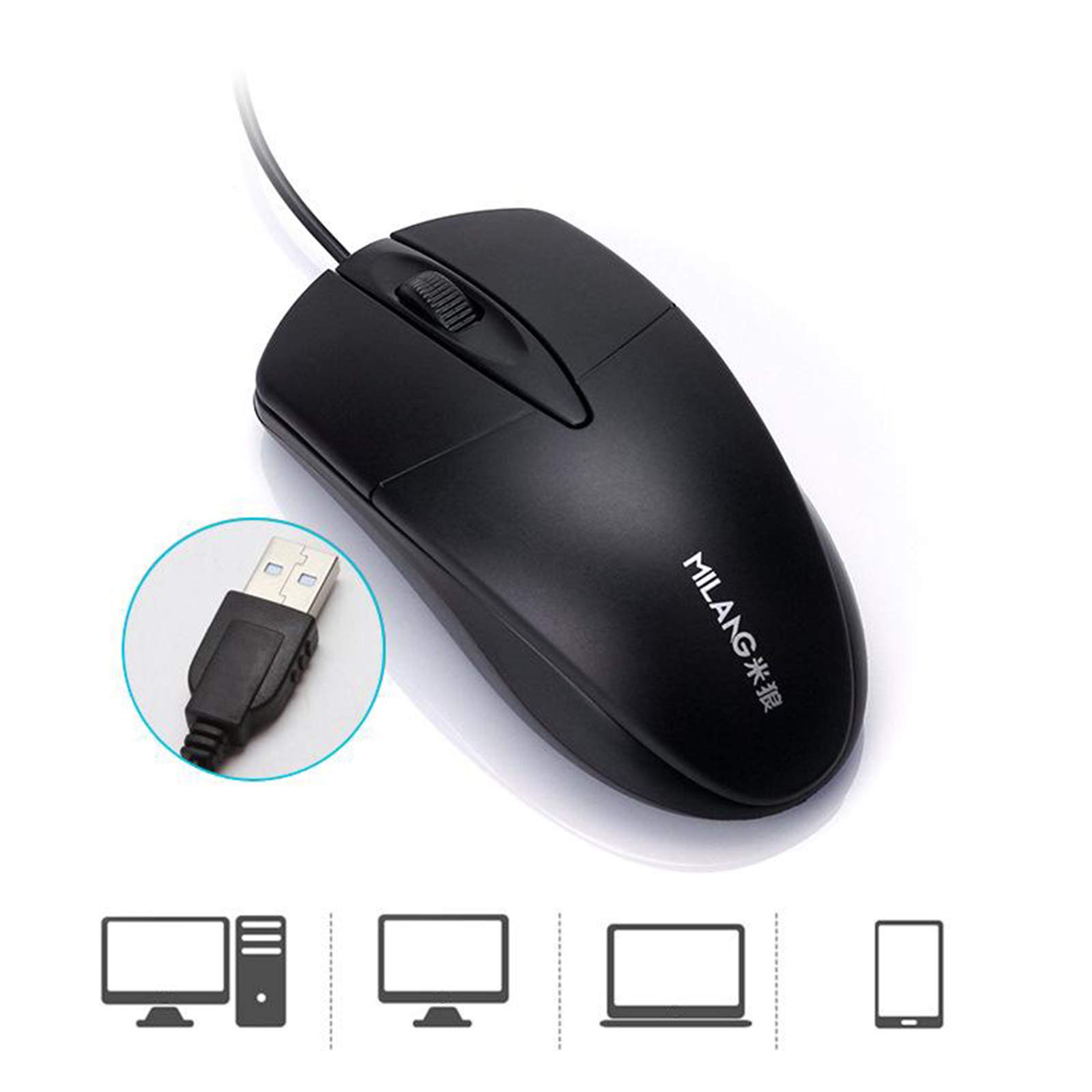 10 set di mouse da gioco USB ottico da 1000 DPI a 3 pulsanti, mouse da gioco per computer portatili e PC