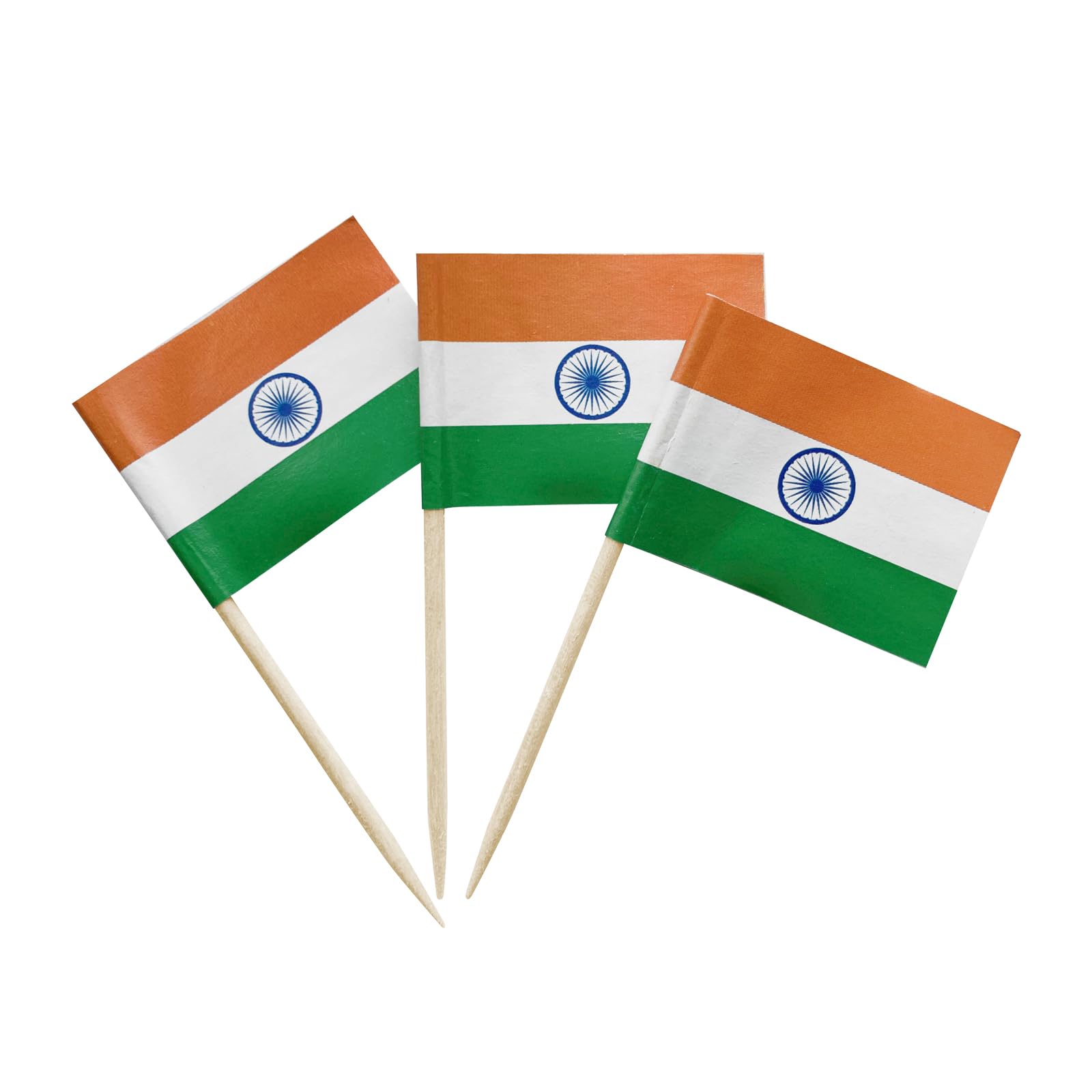 100 Pcs India Flag Indian Toothpick Flags Cocktail Picks Mini Stick Cupcake Toppers