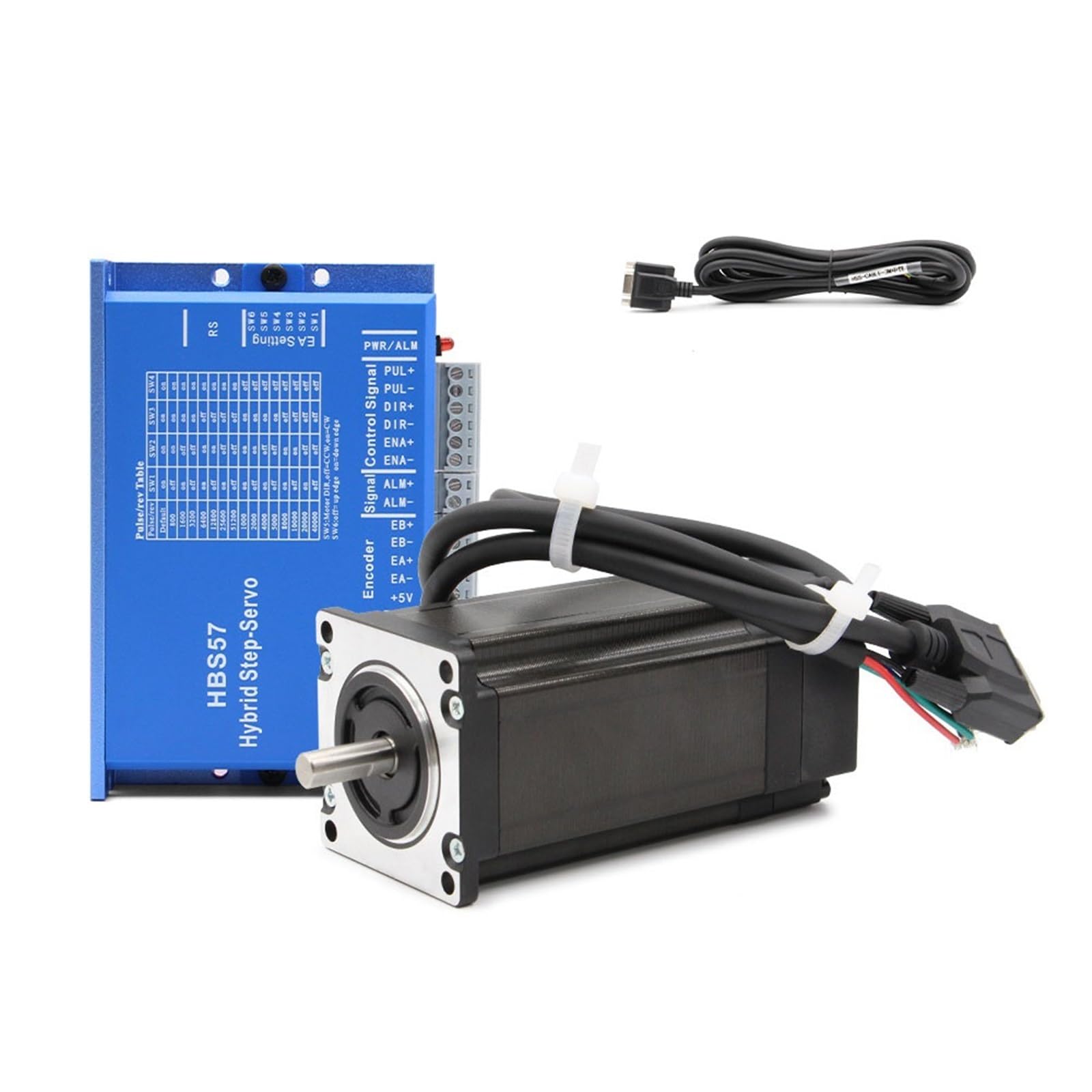 Nema23 Schrittmotor-Treiber-Set, 3,0 Nm, 425 oz-in, 4 A, 1,8 Grad, 8 mm Schaft, 57 x 120 mm, geschlossener Regelkreis, Schrittmotor, 3 m Kabel Werkzeuge