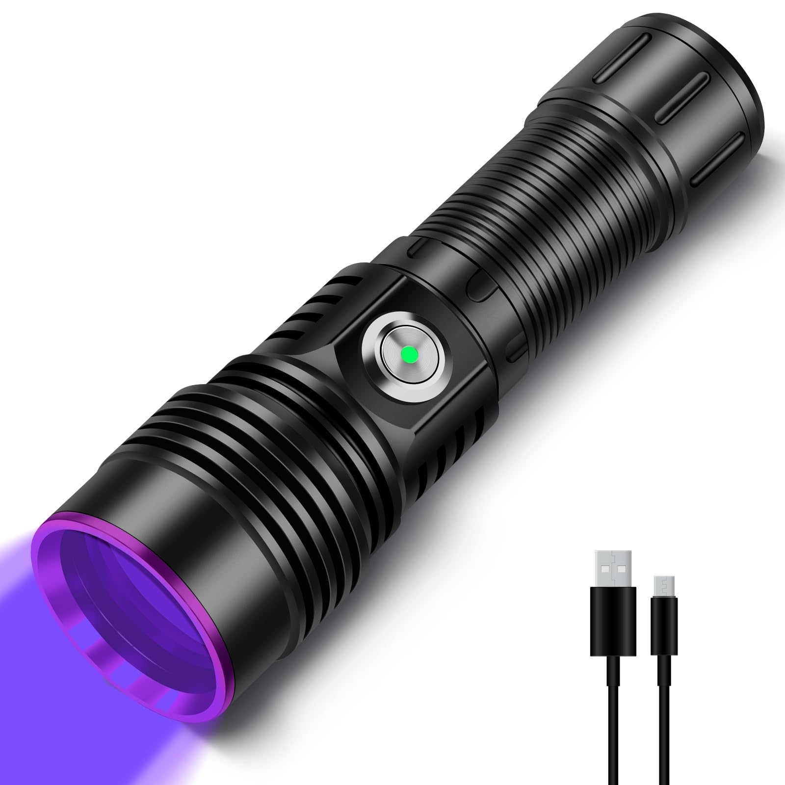 Windfire Black Uv Torch Rechargeable, 365Nm Light Torches, 30W High Power Uv Light For Pet Urine Detection, Scorpions, Resin Curing, Rocks, Uranium Glass, Leak Detection, Blood Tracking