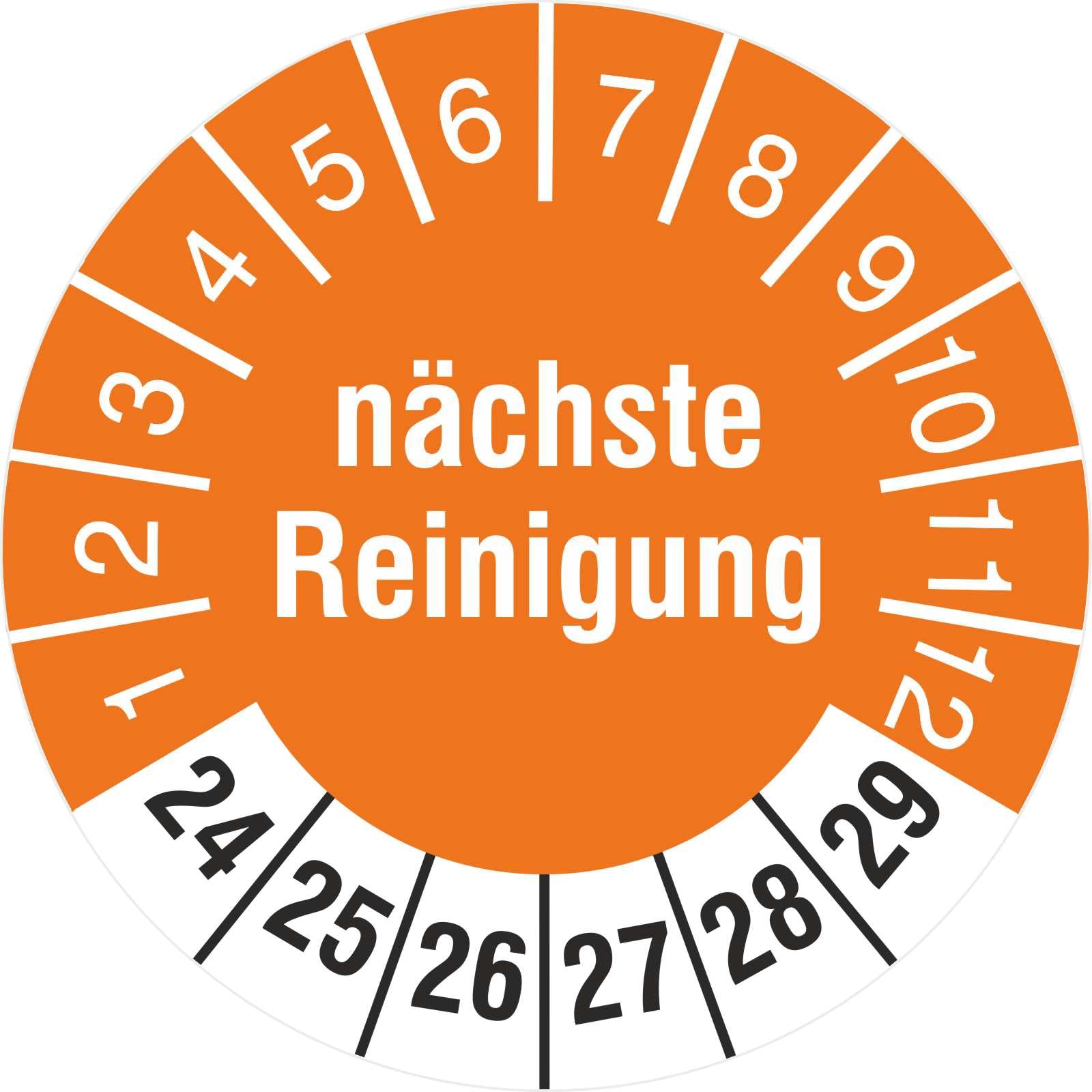 1000 Stück 2024 nächste Reinigung Prüfetiketten/Prüfplaketten Medizintechnik 2024-29 30 mm