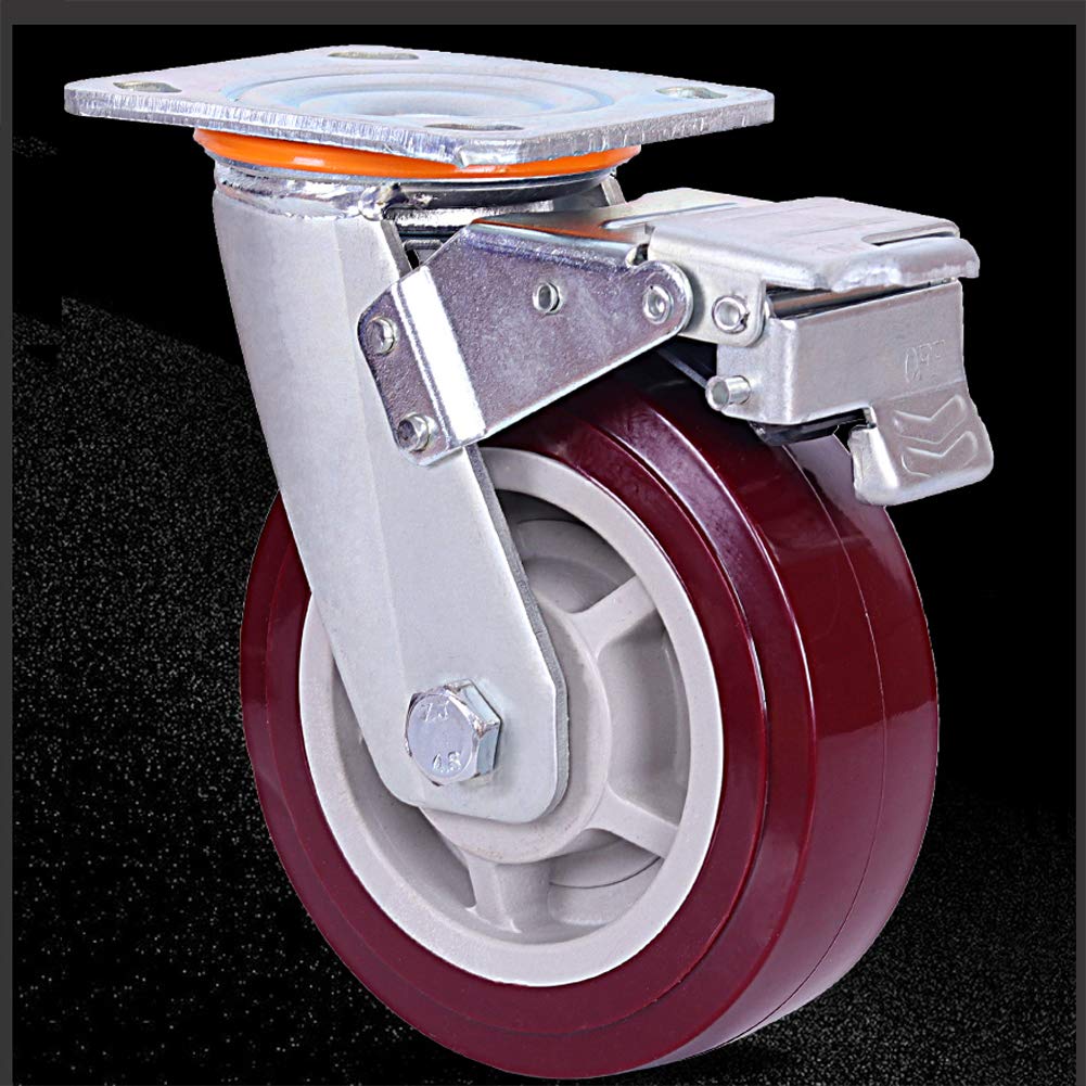 Rozhuhro Industrierollen Schwerlast - 50mm Lenkrollen mit Bremse Rozhuhro Industrierollen Schwerlast - 50mm Lenkrollen mit Bremse