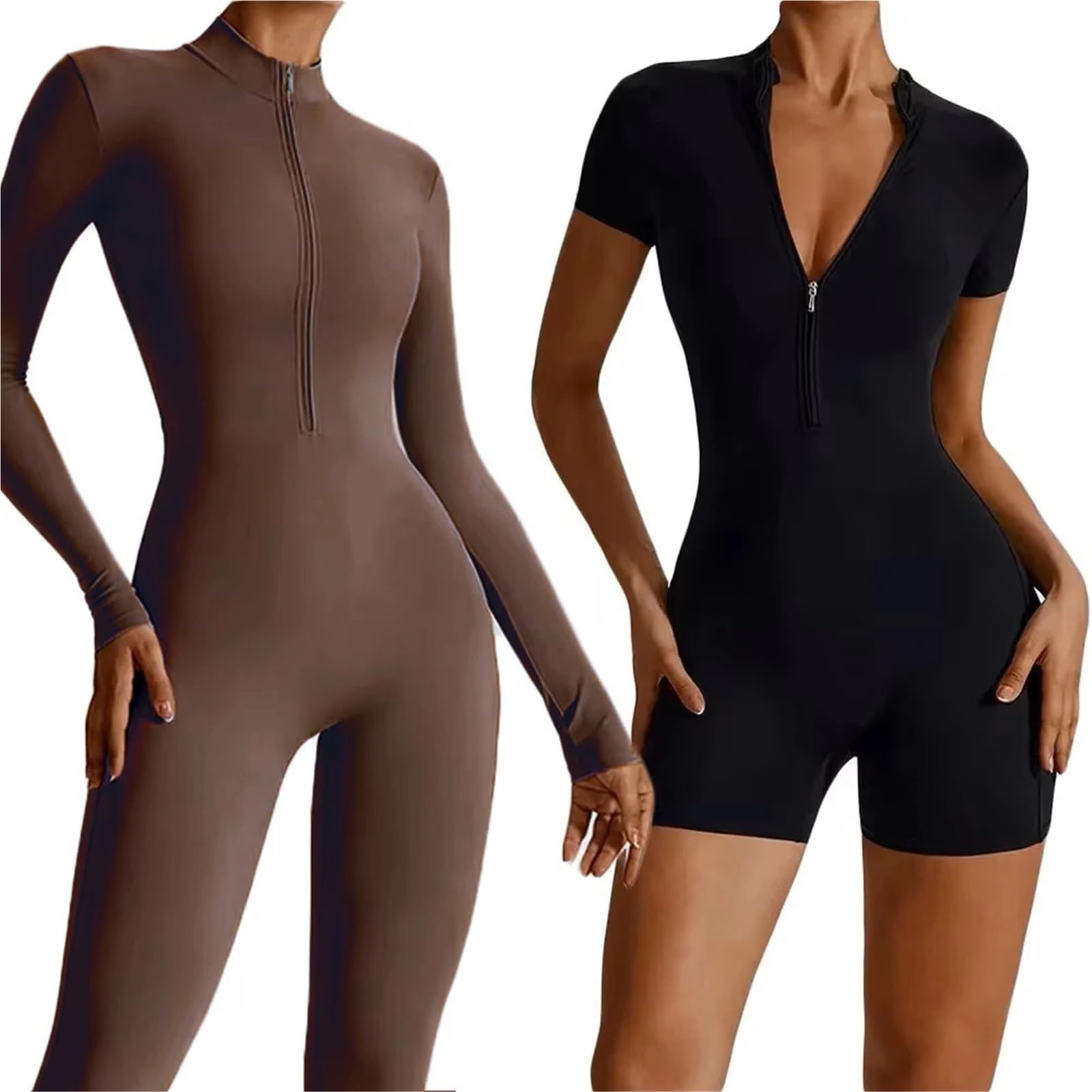 Mono Yoga Mujer Mono de Entrenamiento con Cremallera, Monos Deportivos, Ropa de Gimnasia for Mujer, Trajes for Correr, Fitness, chándal de Gimnasio, Conjunto de Yoga(Dark Blue 1,S)