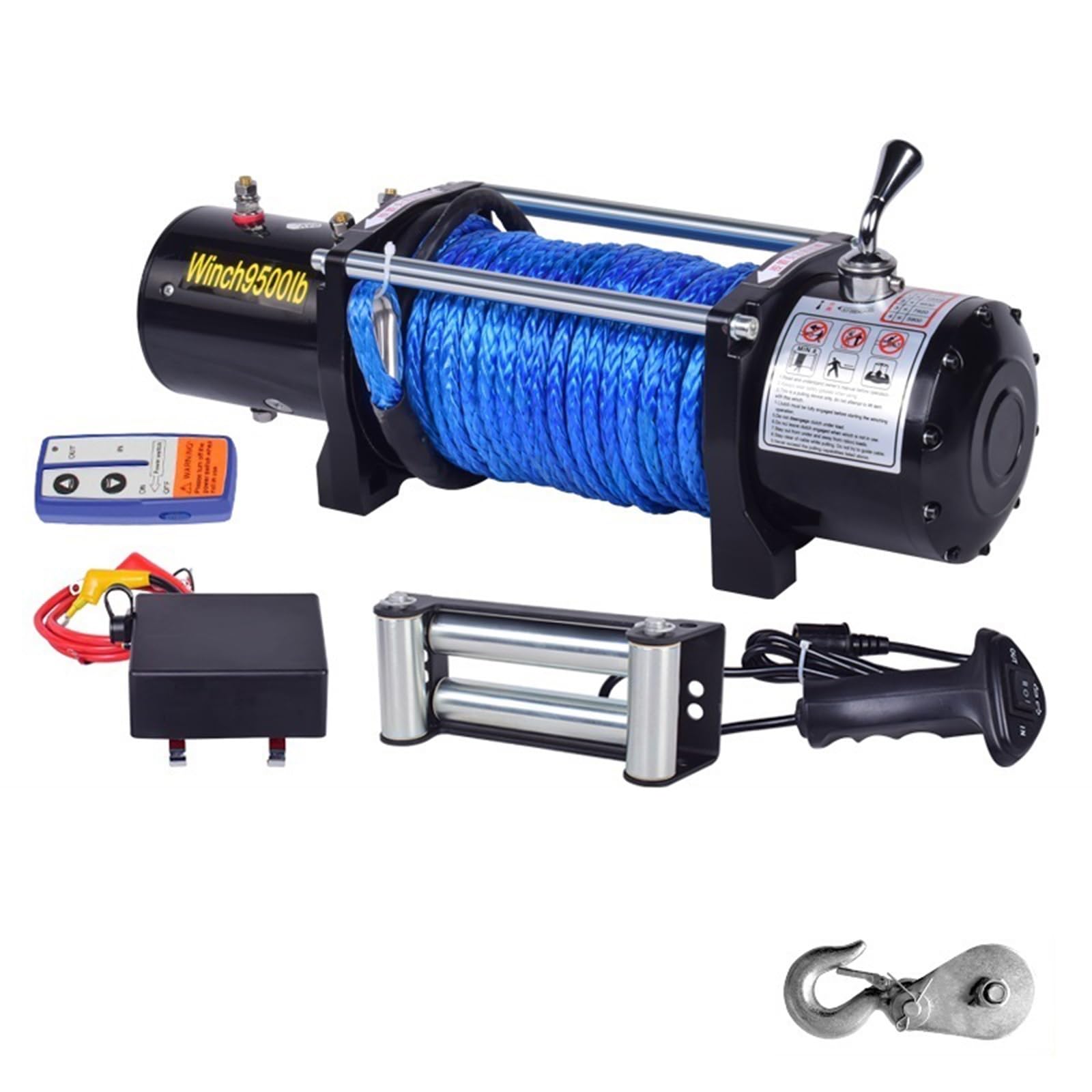 Portable Small Electric Hoist, Electric Vehicle-Mounted Crane Winch, Off-Road Vehicle Self-Rescue Winch (9500 Lbs)