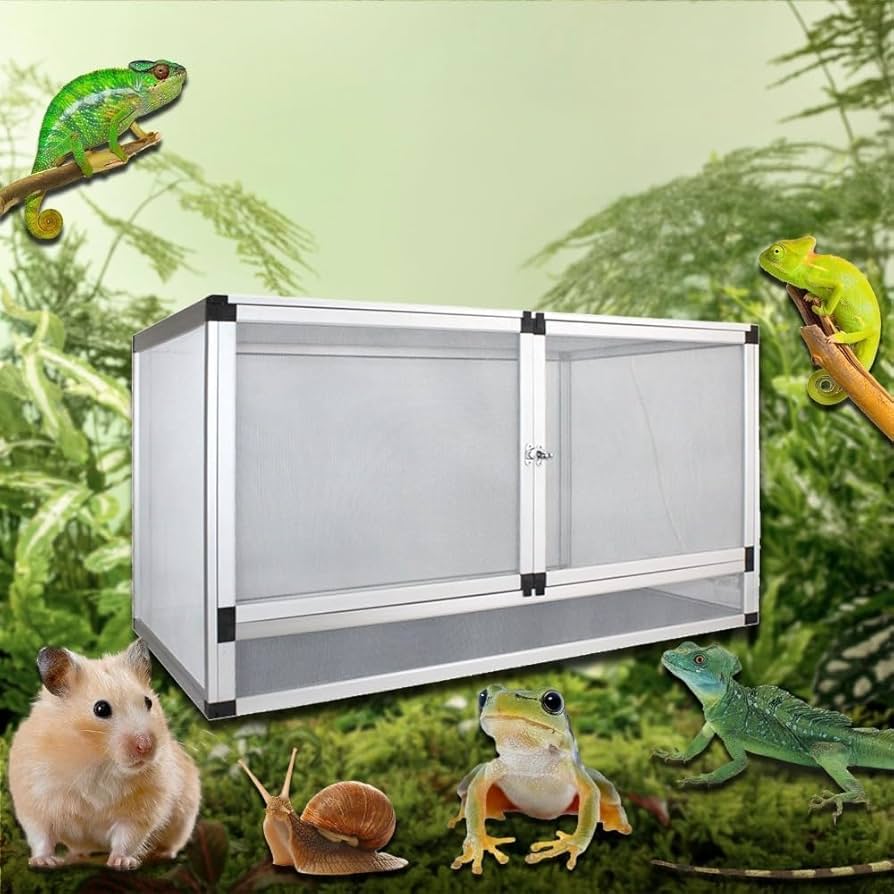 Howorr 給餌ケージ ボックス 爬虫類飼育水槽 両生類トカゲ 容器