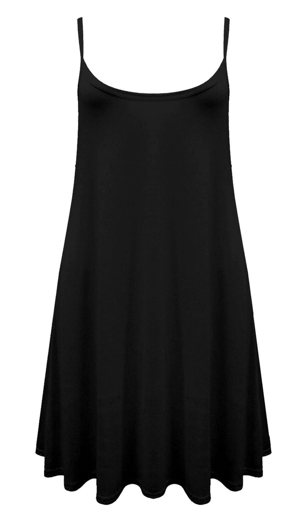 Baliza Women's Yes Celebrity Camisole Cami Sleeveless Flared Swing Strappy Vest Dress Top Size 8-22 (Xxxl 24-26, Black)