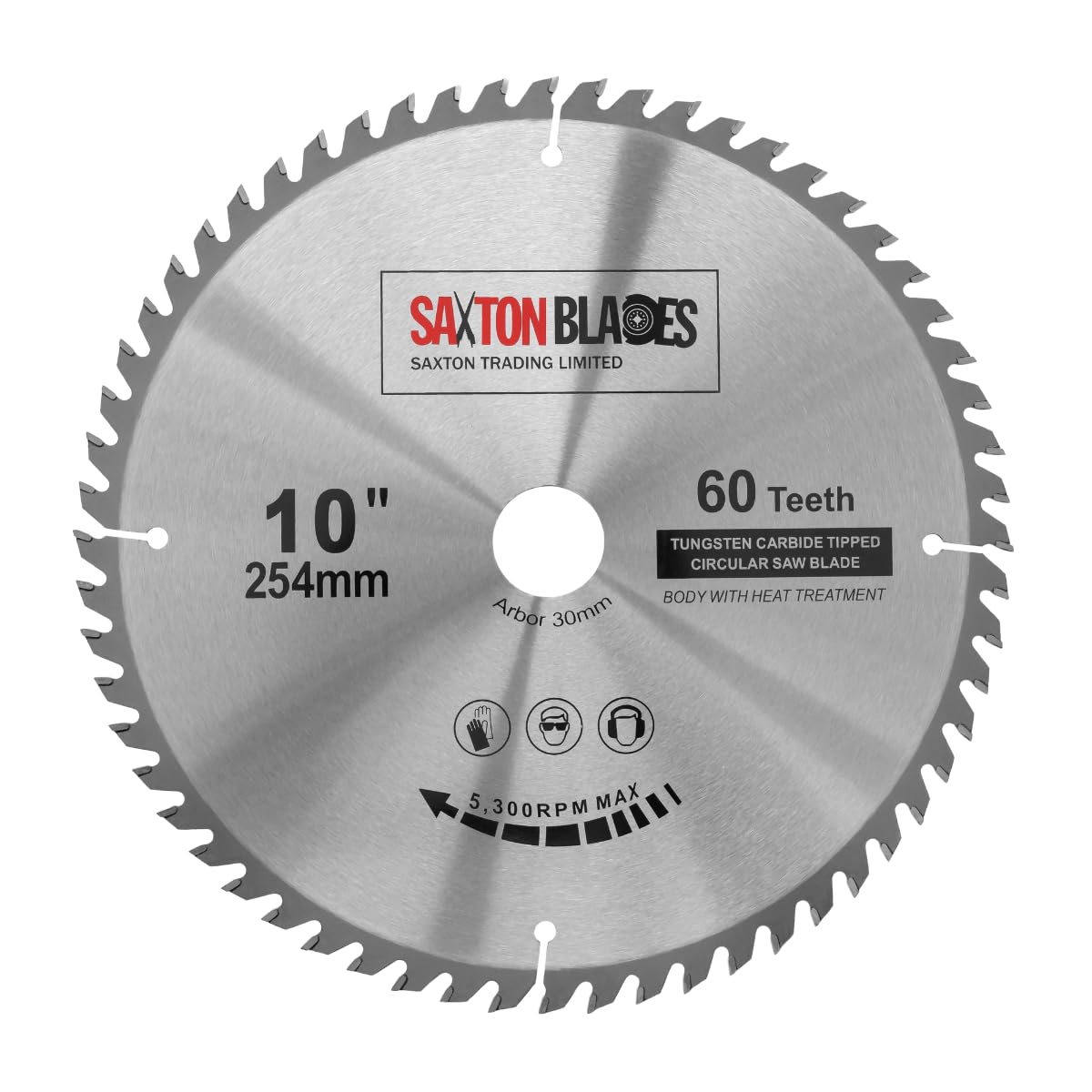 TCT25460T Saxton TCT lame de scie circulaire pour le bois 254 mm x 30 mm alésage x 60 dents for Bosch Makita Dewalt