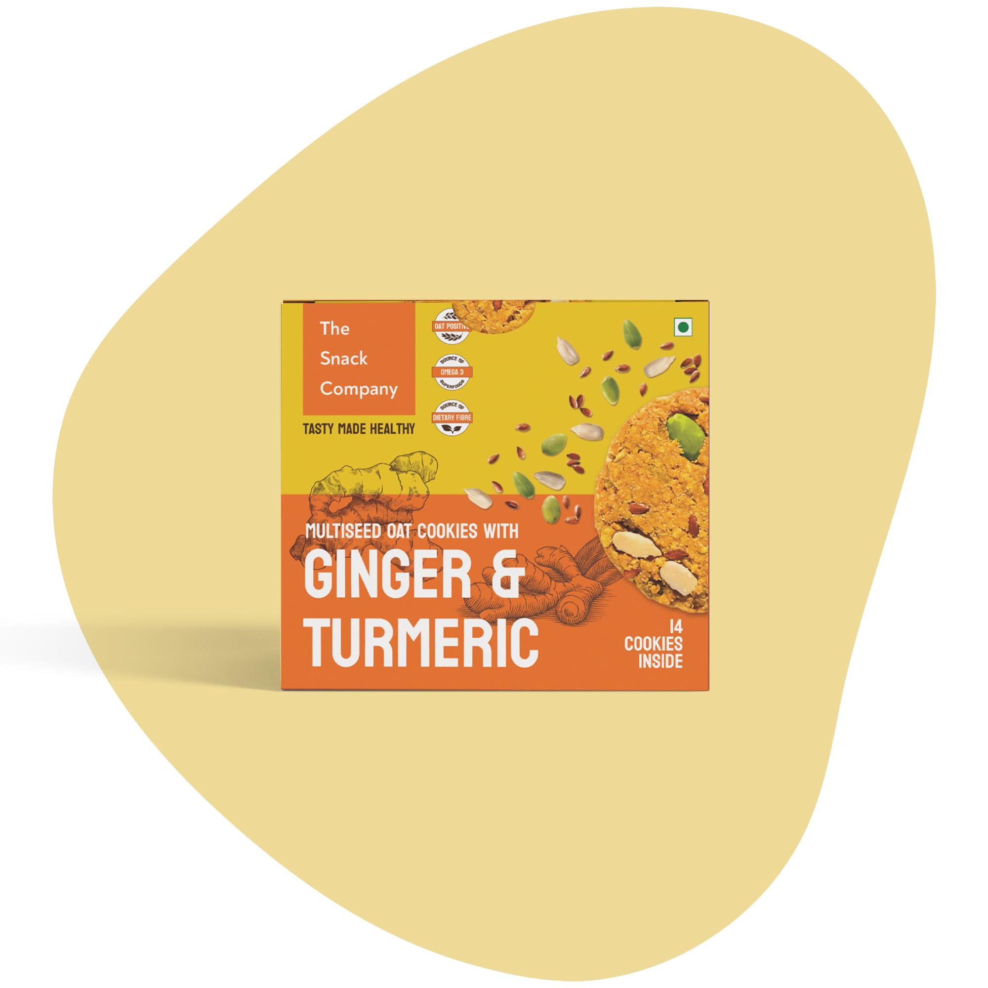 The Snack Company Ginger Turmeric Cookies 14 Cookies - 210 Grams