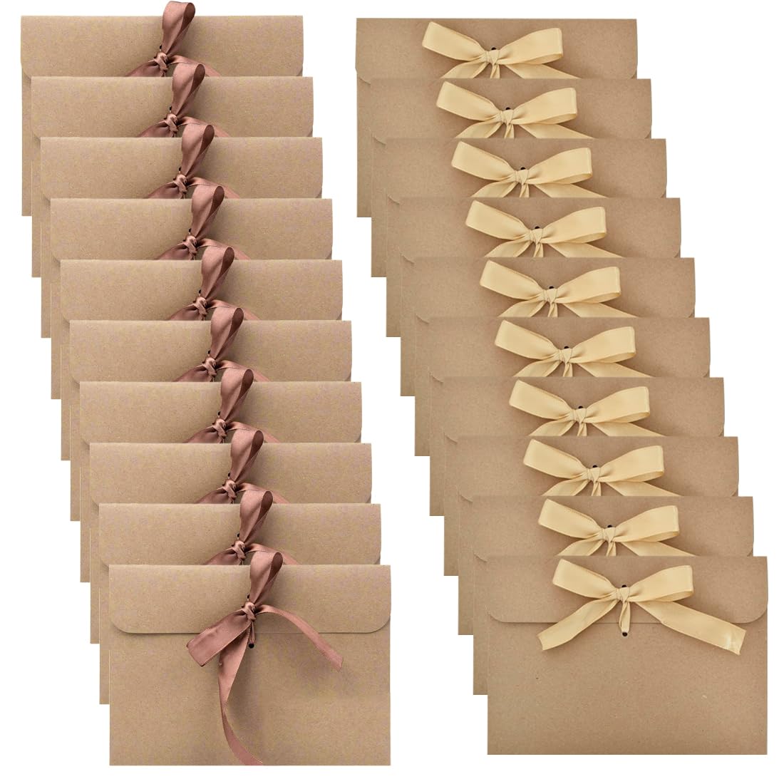 WeddHuis 20 Pezzi Busta di Carta Kraft Riciclata Vintage per Compleanno Matrimonio Inviti