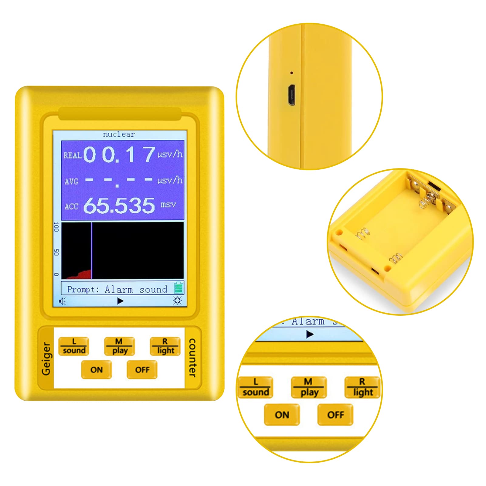 Medidor EMF - BR-9C Detector de radiación electromagnética Detector de radiación nuclear LCD Digital EMF Tester Medidor de campo electromagnético de mano Medidor de encuesta de radiación Probador func