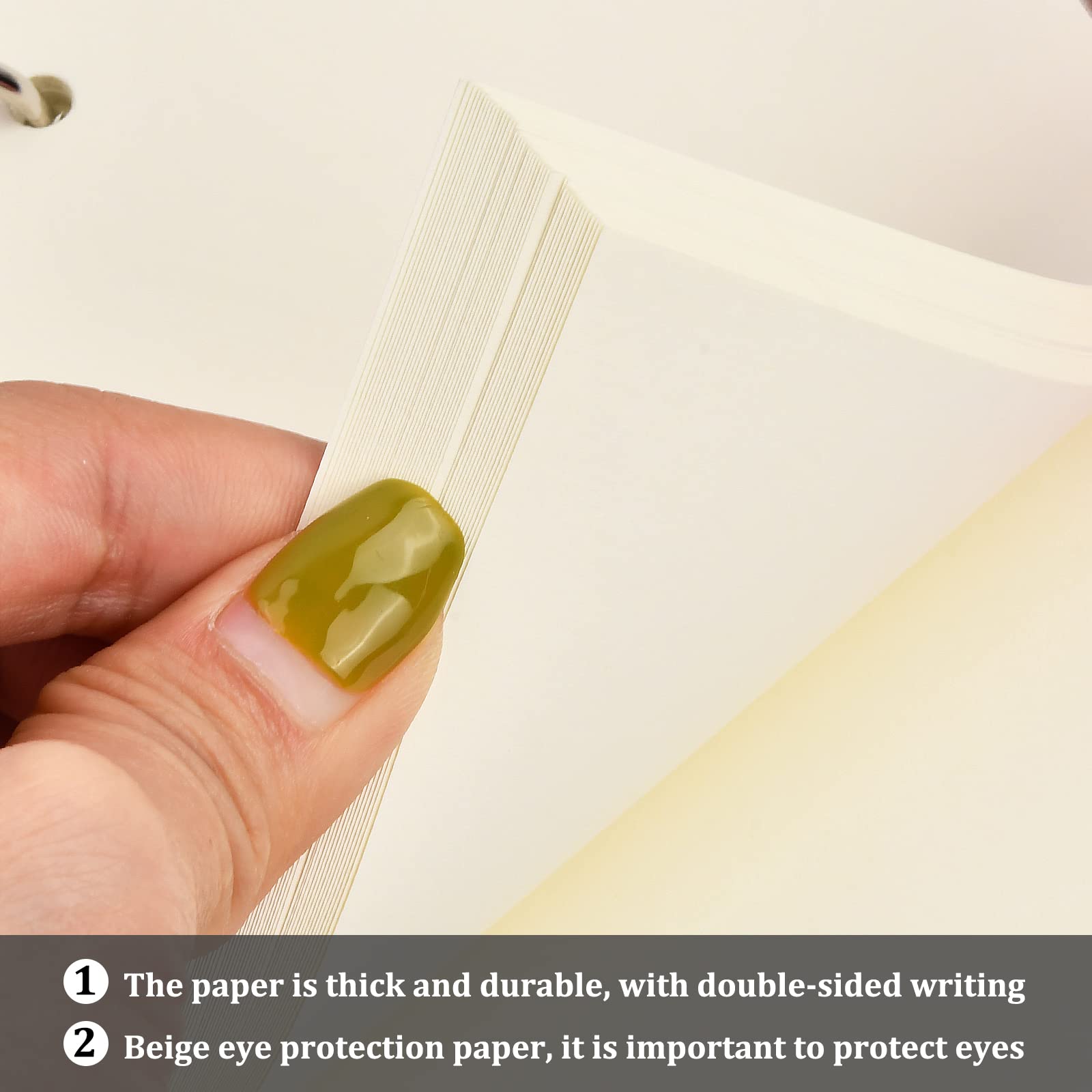 160 Feuilles Papier De Recharges A5 6 Trous Feuillets Mobiles